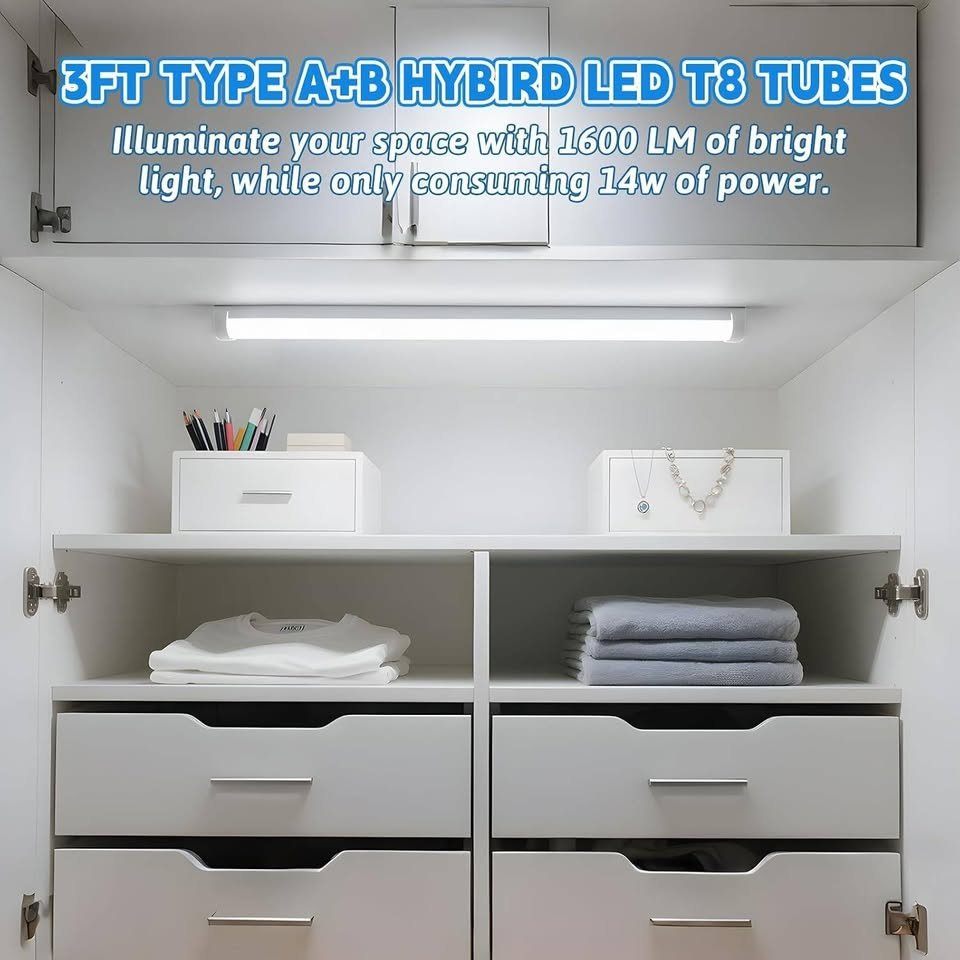 New Romwish 3FT LED Type A+B Light Bulb, 14W, F30T12 - 4 Packs - photo 5