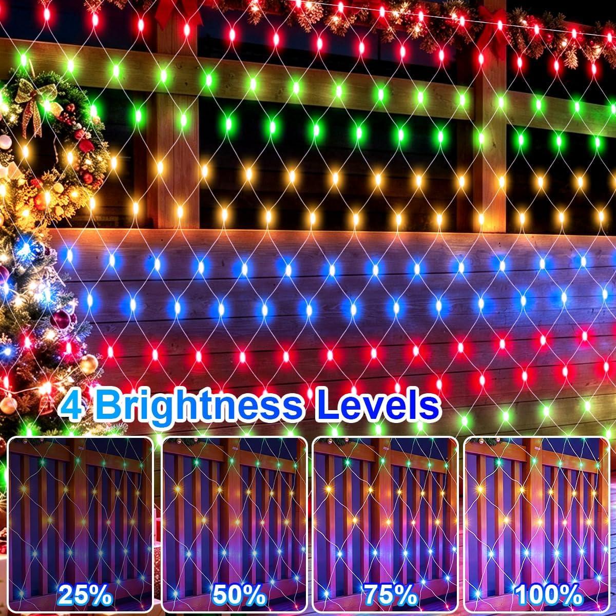 Festive Living Solar 200 LED Multicolor Net Lights 9.8' x 6.6' - photo 5