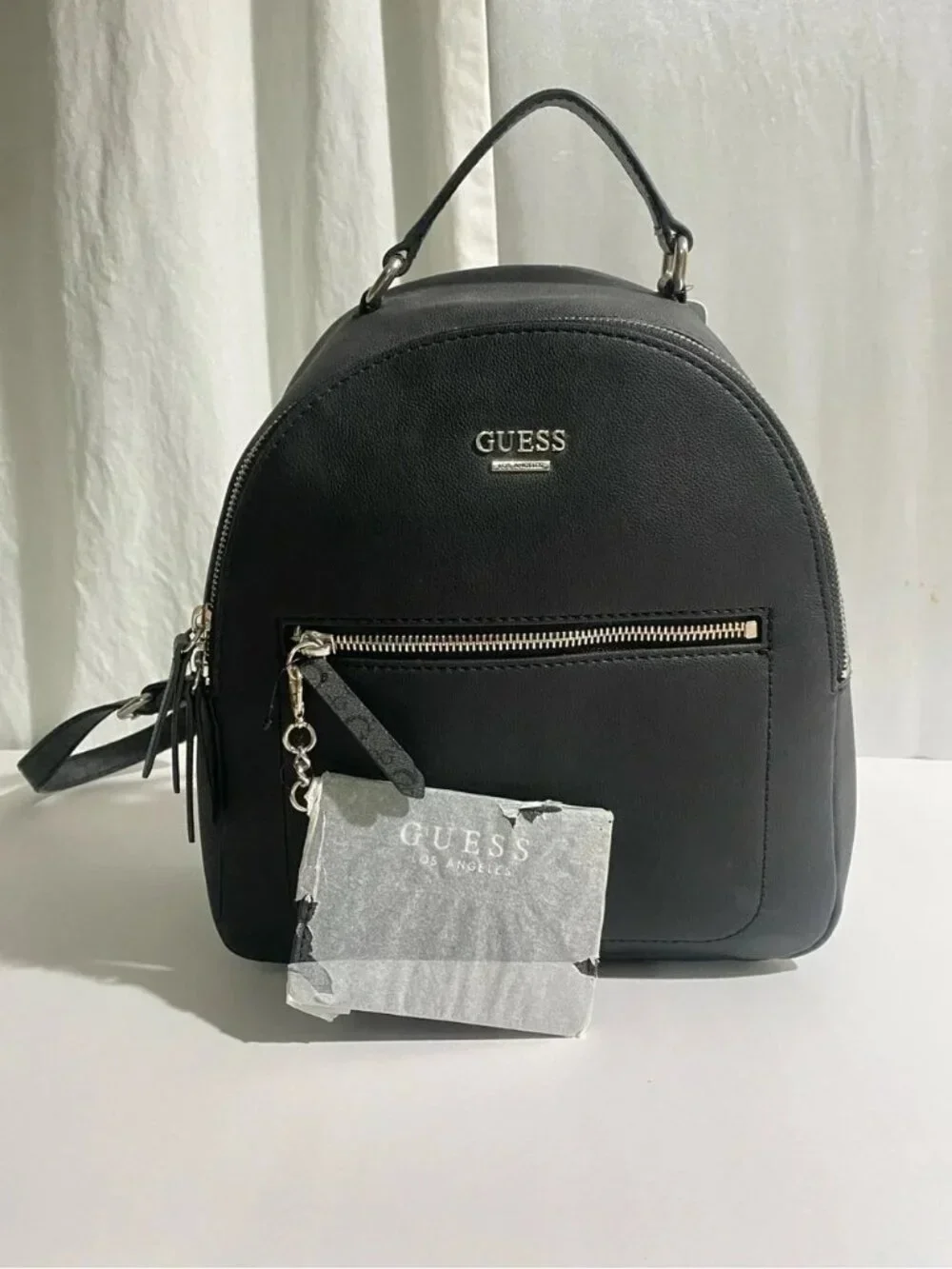 NWT Guess Turley Black G-Logo Straps Streetwear Mini Backpack