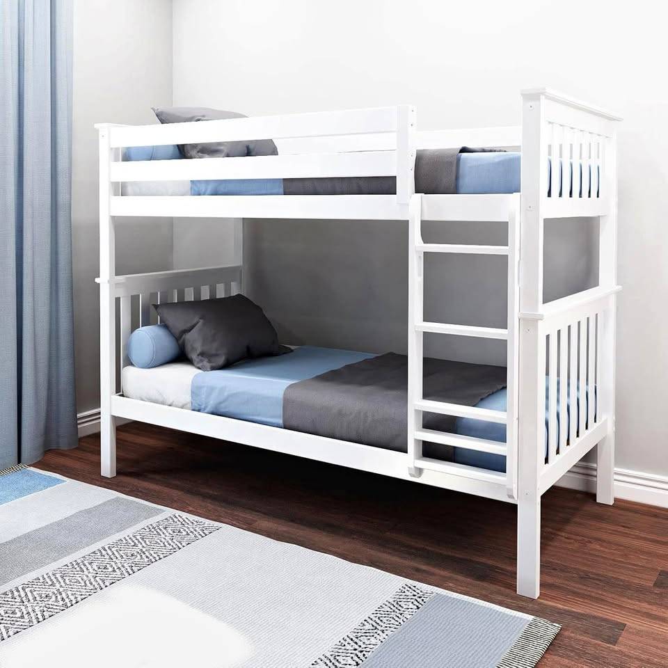 BNIB White Wooden Bunk Bed Frame twin size