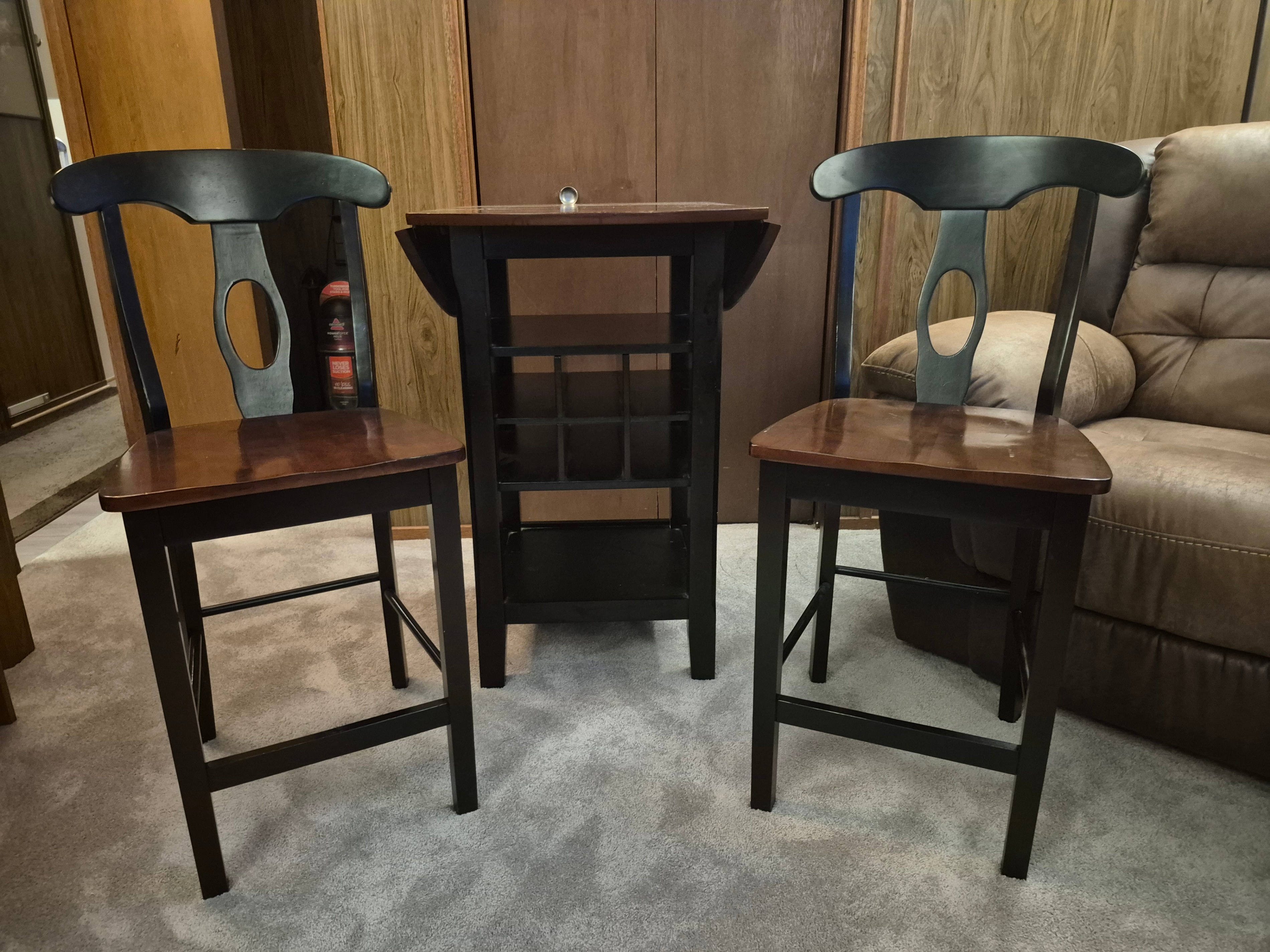Drop Leaf Wine Table Set with 2 Chairs - photo 3