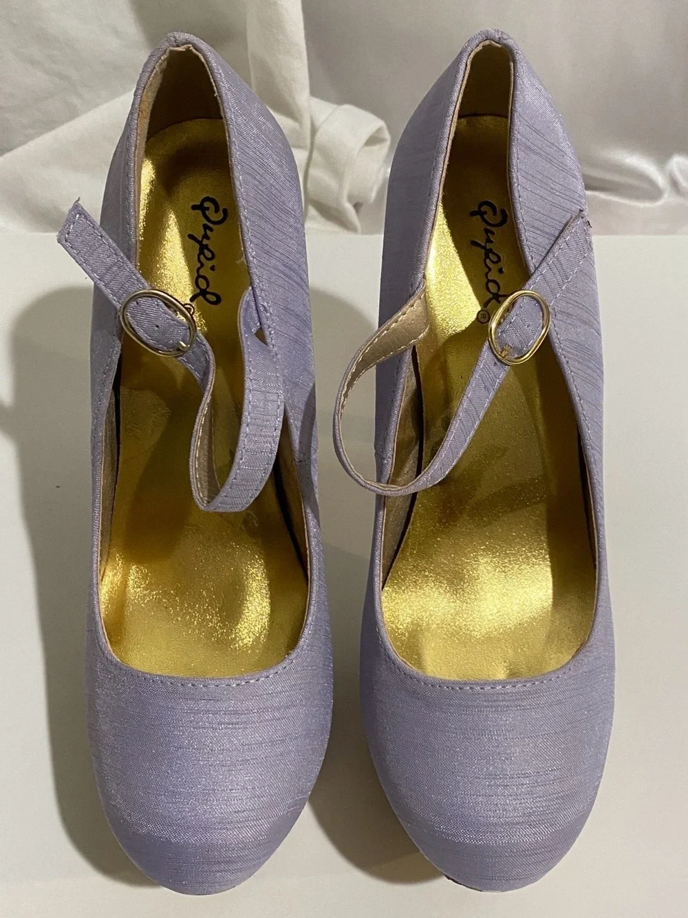 Qupid Women's 7 Lavendar Purple Stiletto Platform Heels