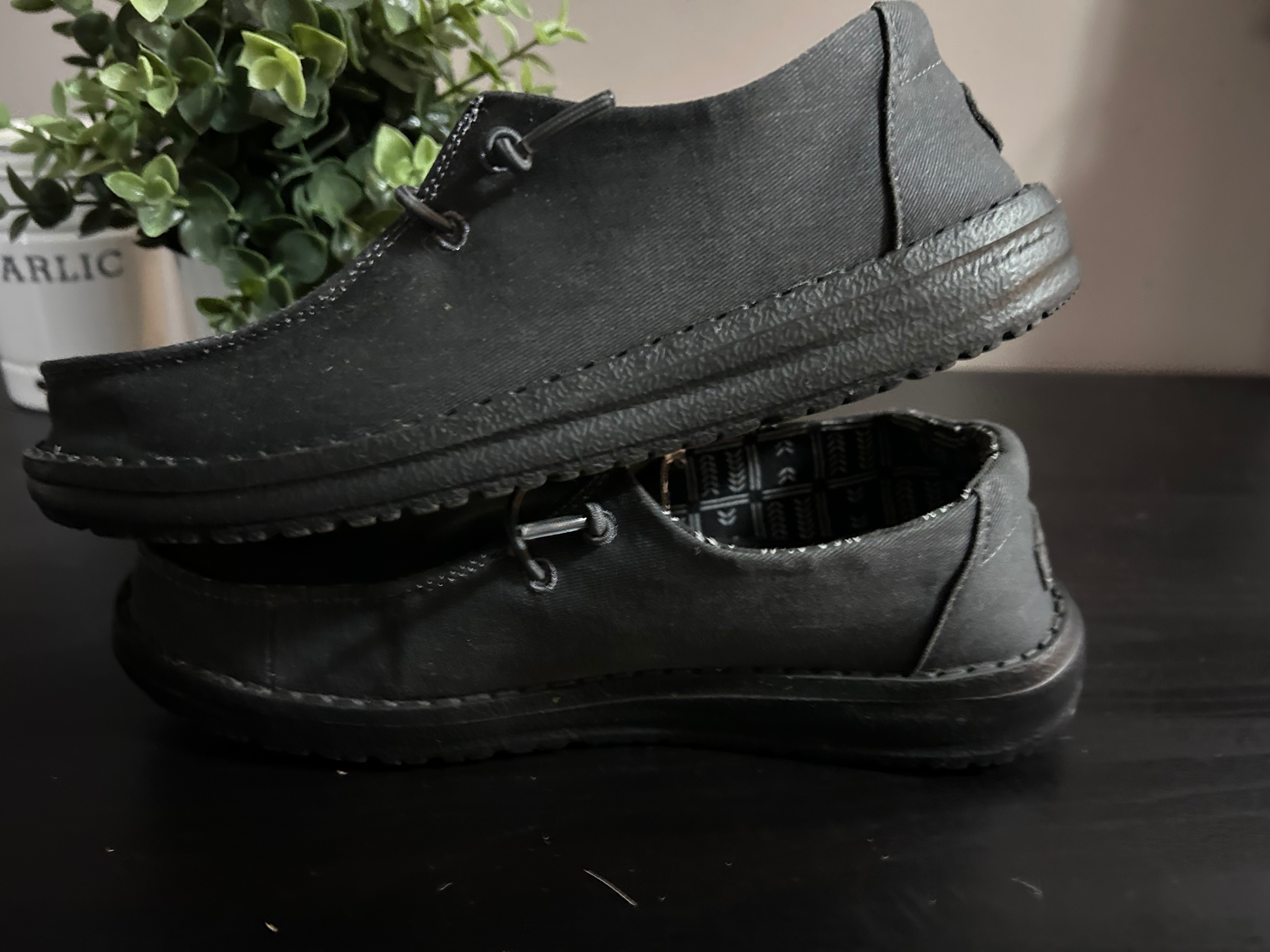 Hey Dude black canvas slip-on loafers Wally style W6 - photo 4