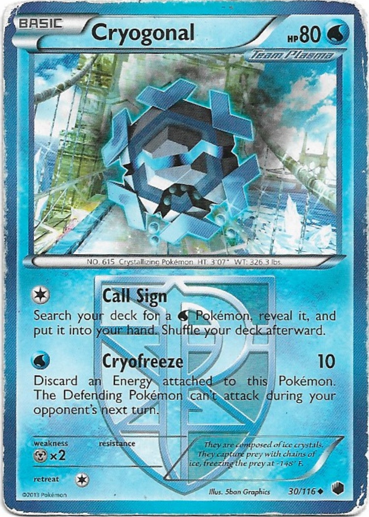 Pokemon Cryogonal 30/116 Plasma Freeze HP