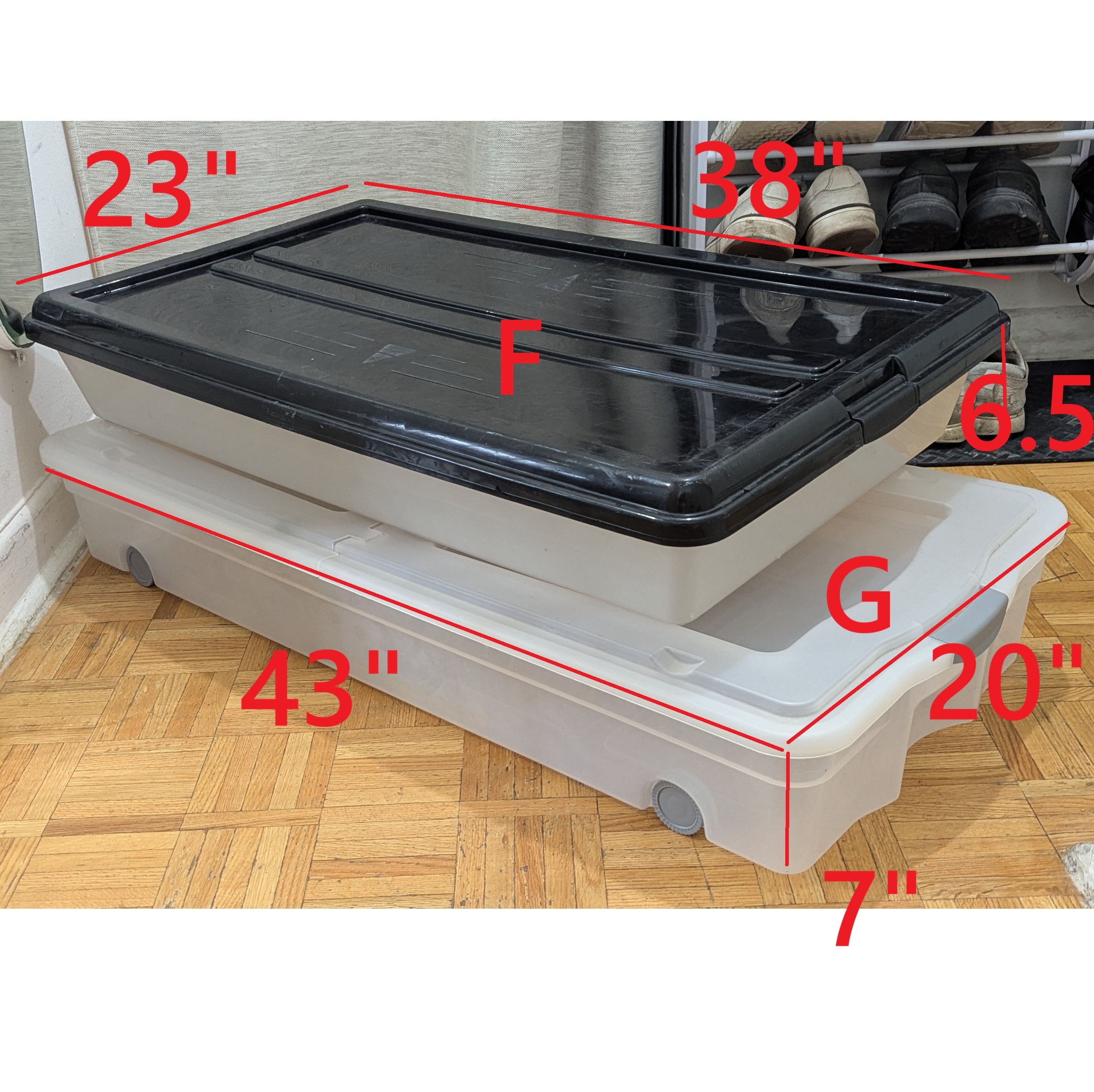 Used Box Storage Organizer, Under Bed Storage Bins