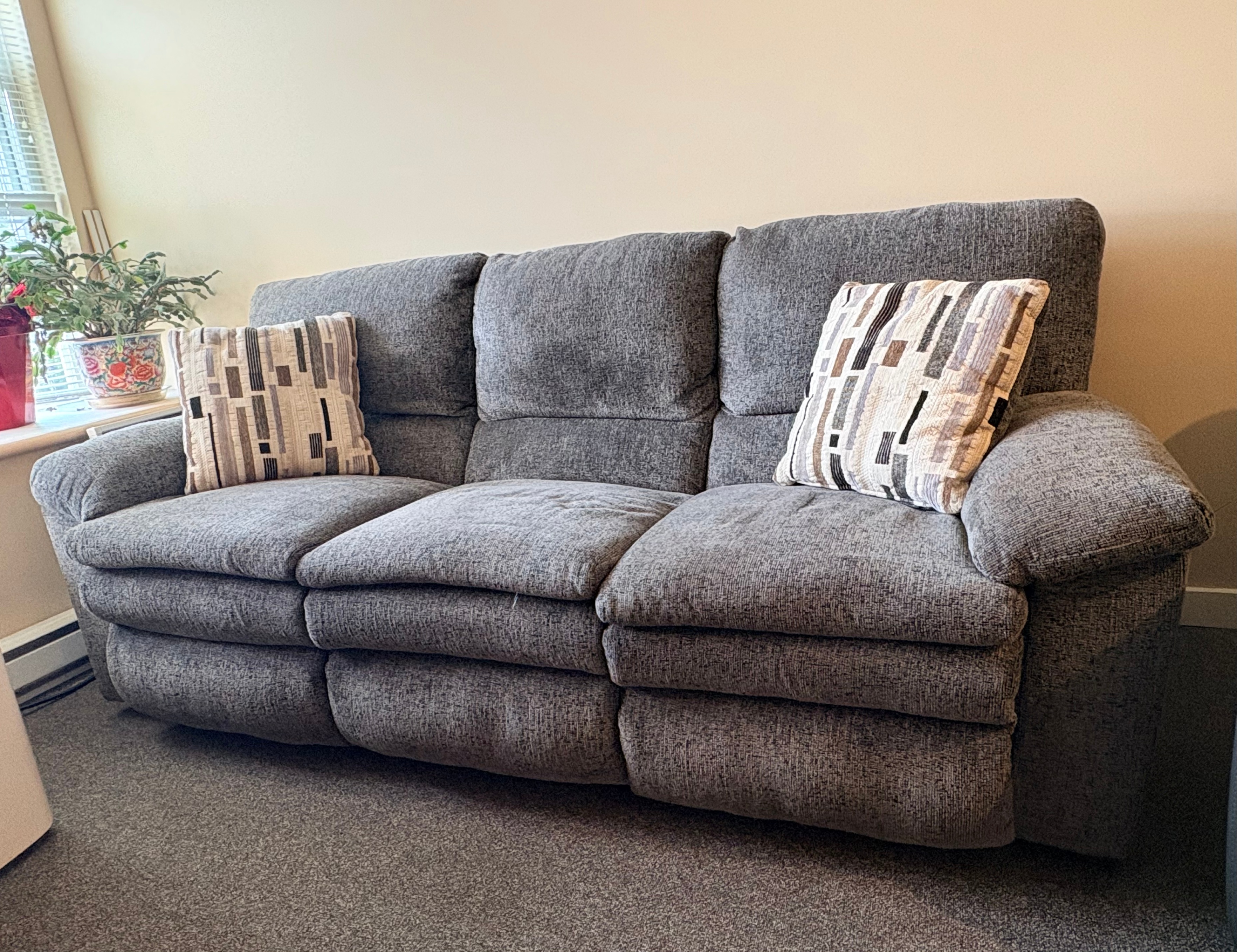 Reclining Sofa/Couch - Pewter Grey (Made by Tosh)