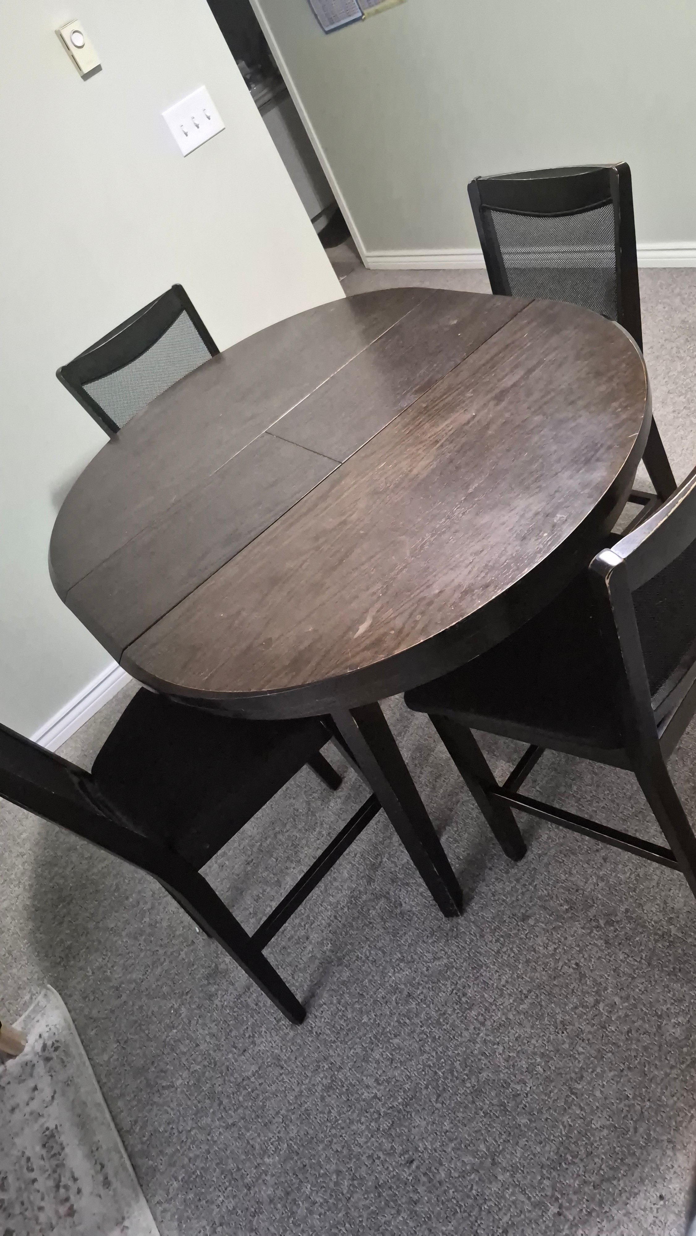 Round Wood Dining Table with 4 Chairs - photo 3