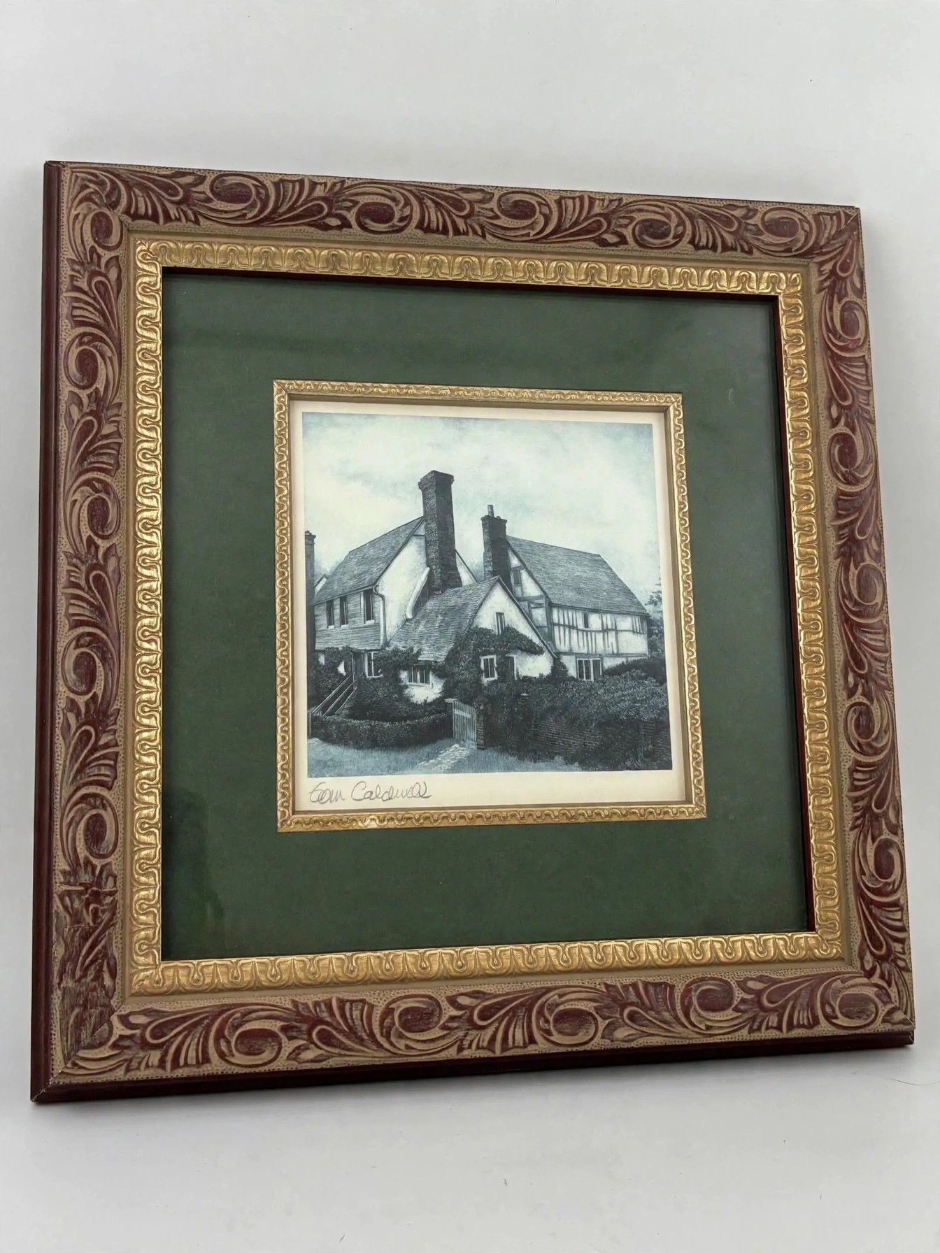 Tom Caldwell Framed Cottage Print Vintage Wall Art - photo 3