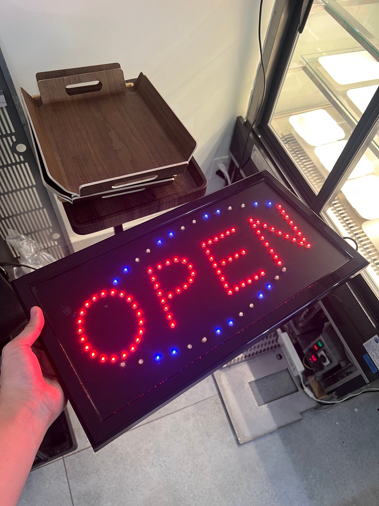 LED OPEN Sign - Red & Blue, Works Great
