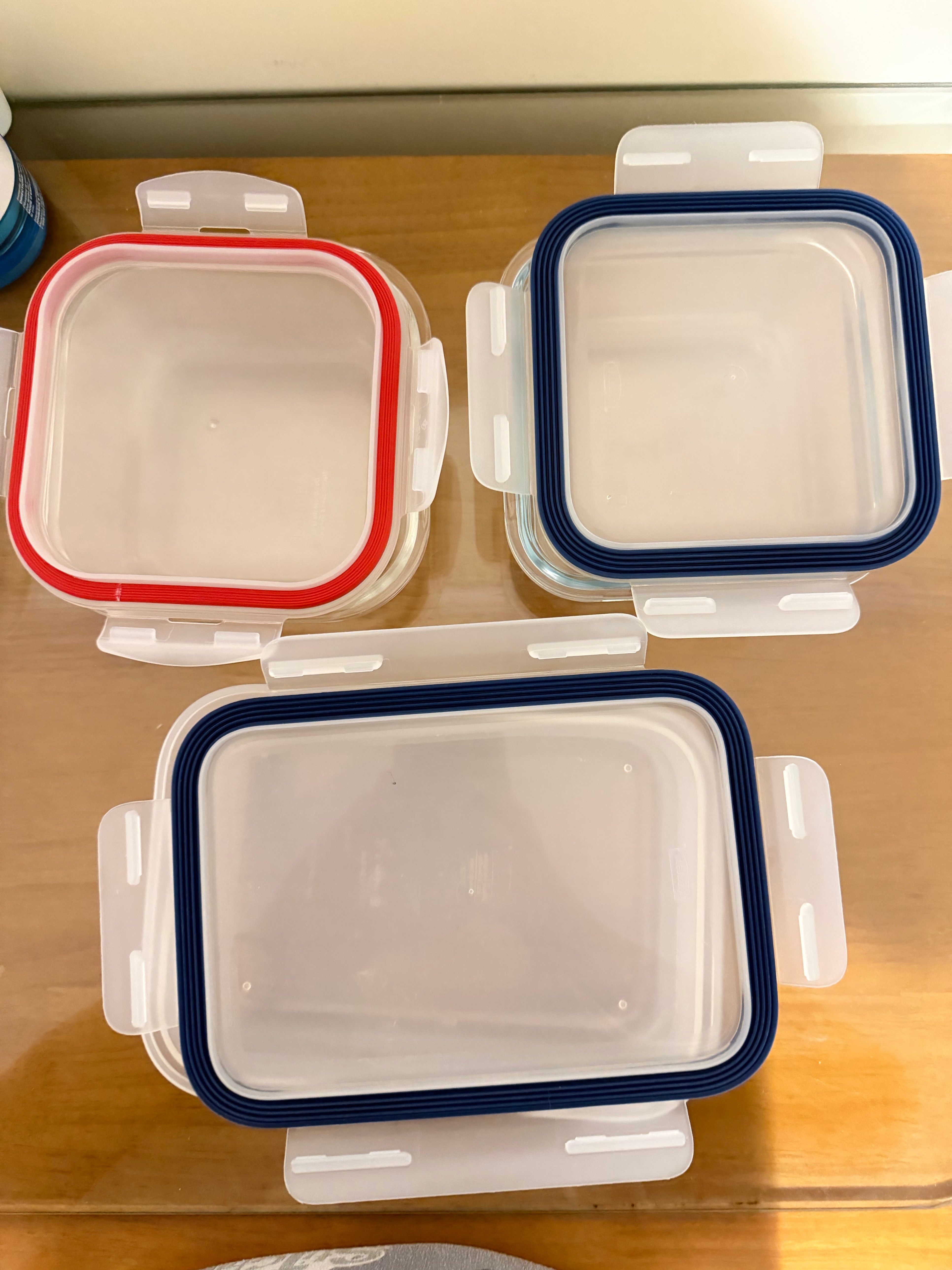 Set of 3 Glass Food Storage Containers with Locking Lids - photo 3