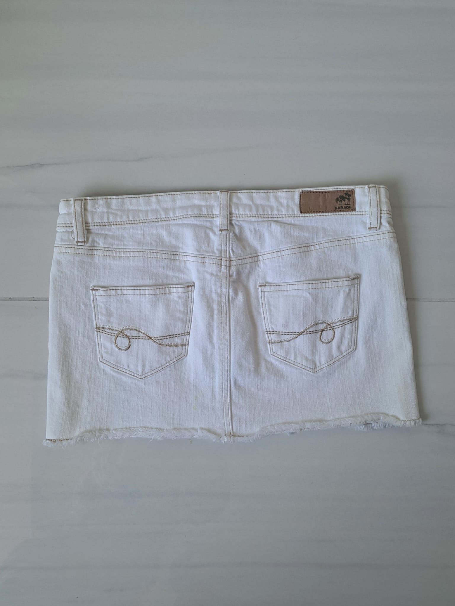 🤍 Y2K Garage White Low Rise Denim Mini Skirt - photo 2
