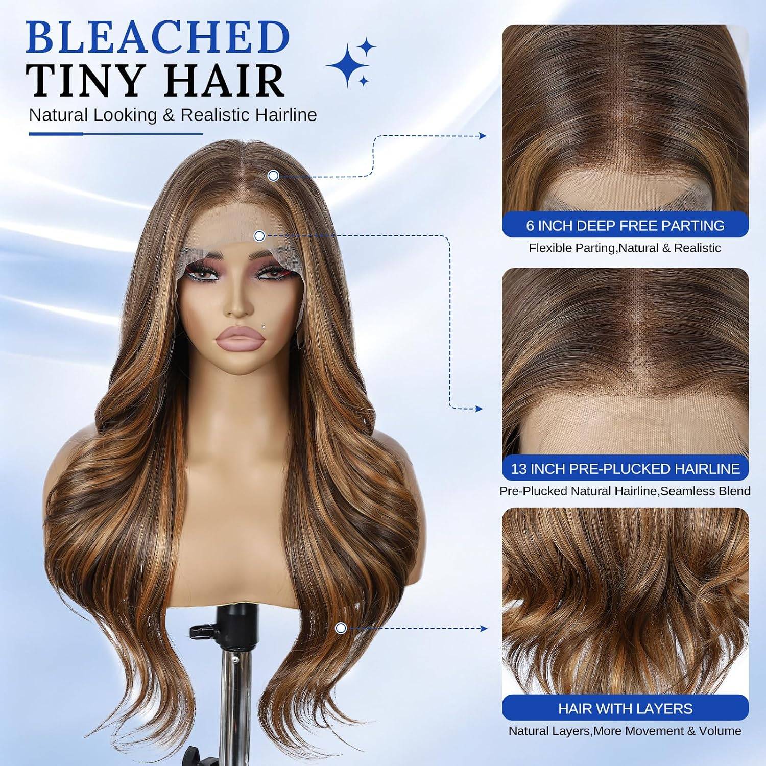 NEW~ 26" Brown Layered Blowout Lace Front Wig – 13x6 - photo 3