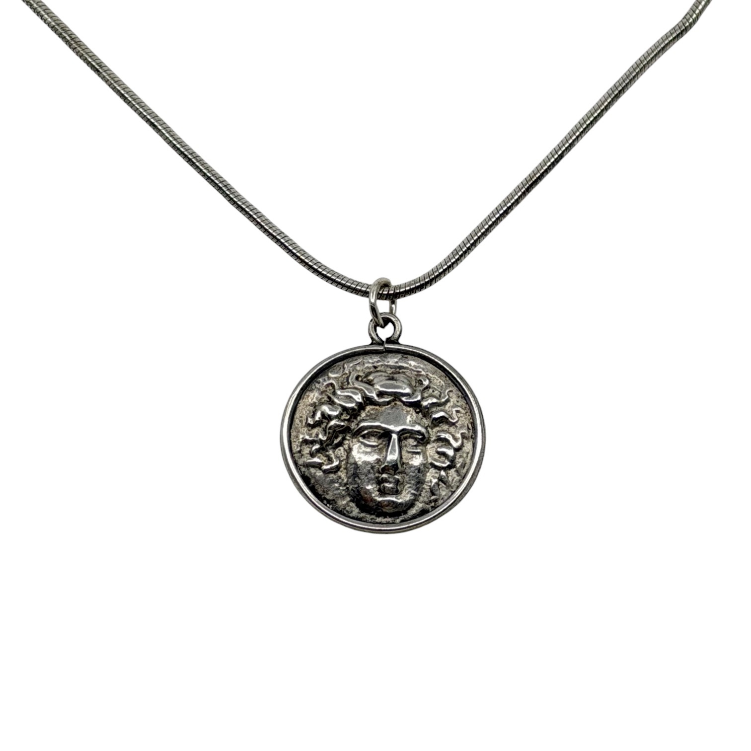 sterling silver LARISSA & ZEUS drachma Greek coin pendant - photo 3