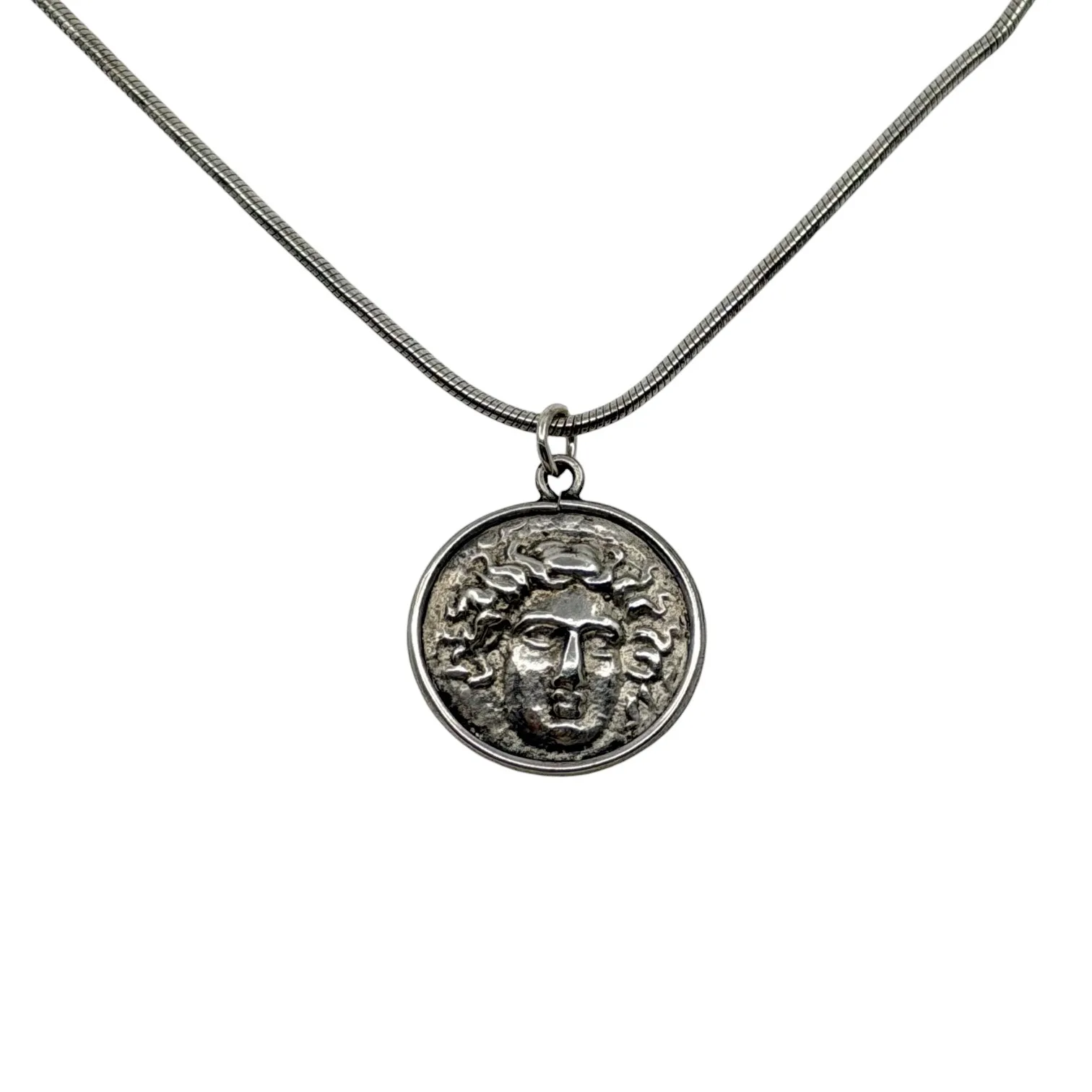 sterling silver LARISSA & ZEUS drachma Greek coin pendant - photo 3