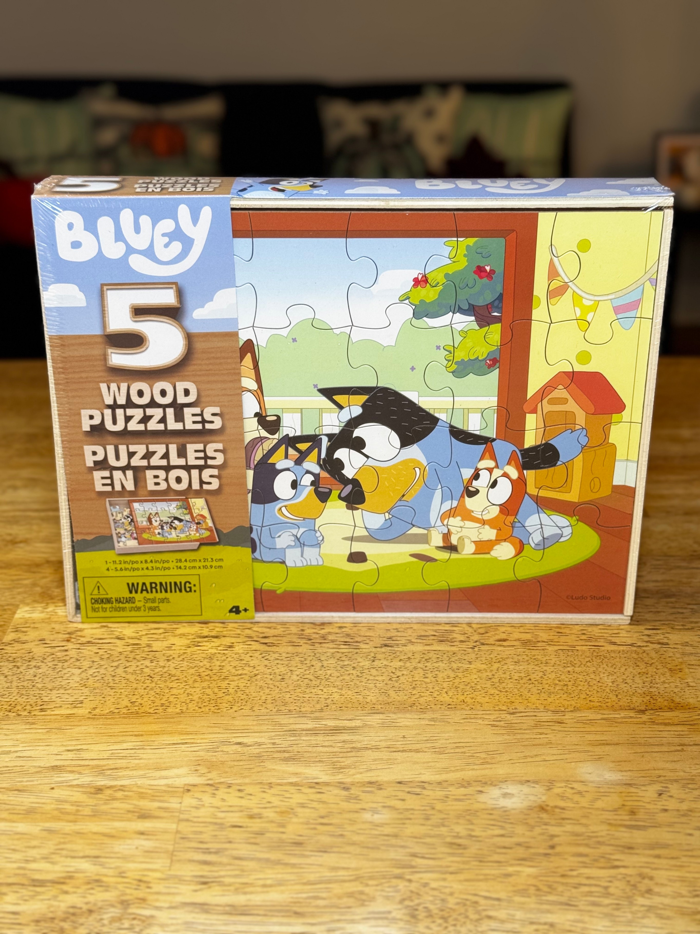 Bluey Wooden Puzzle Set – 5 Wooden Puzzles – Ages 4+