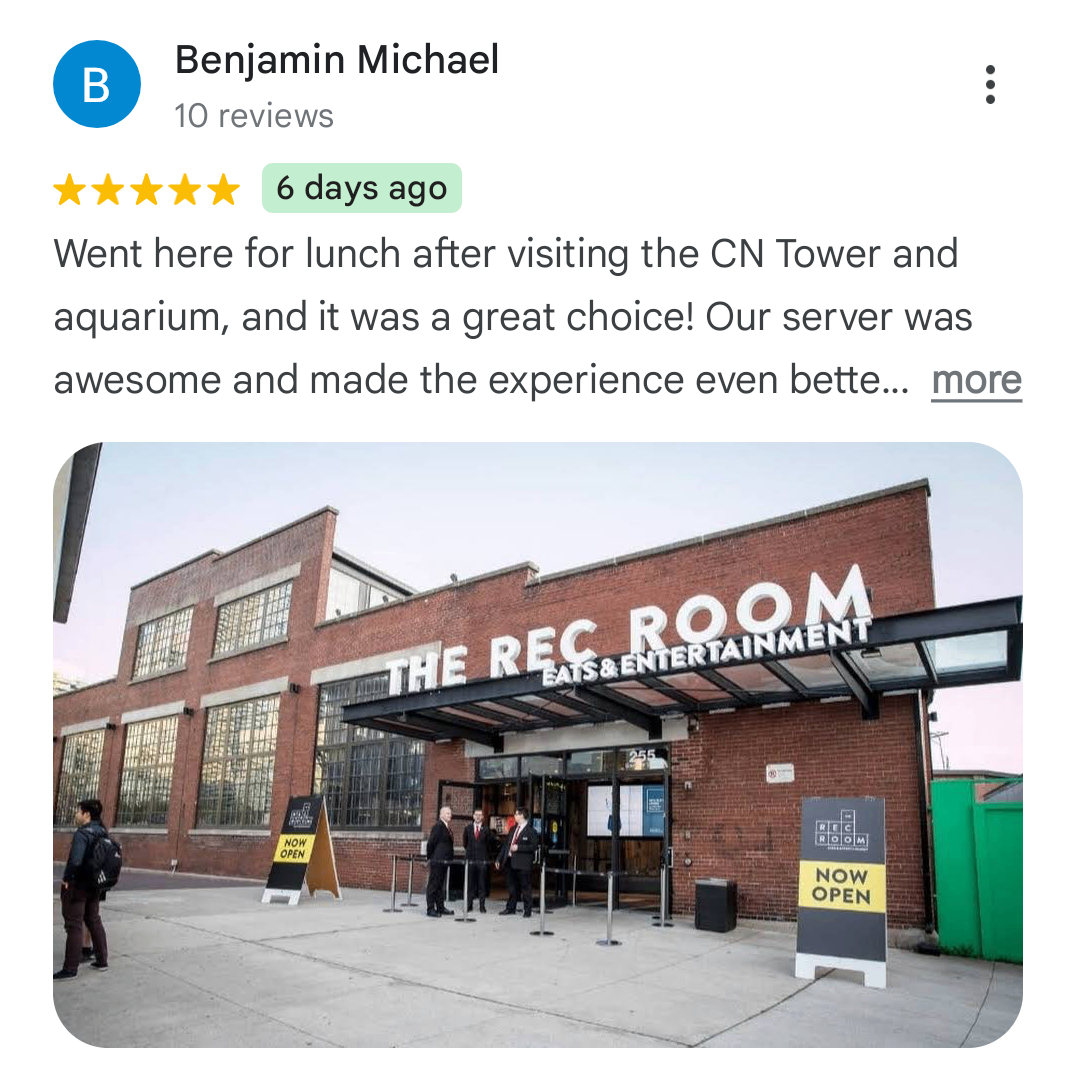GMB business reviews available