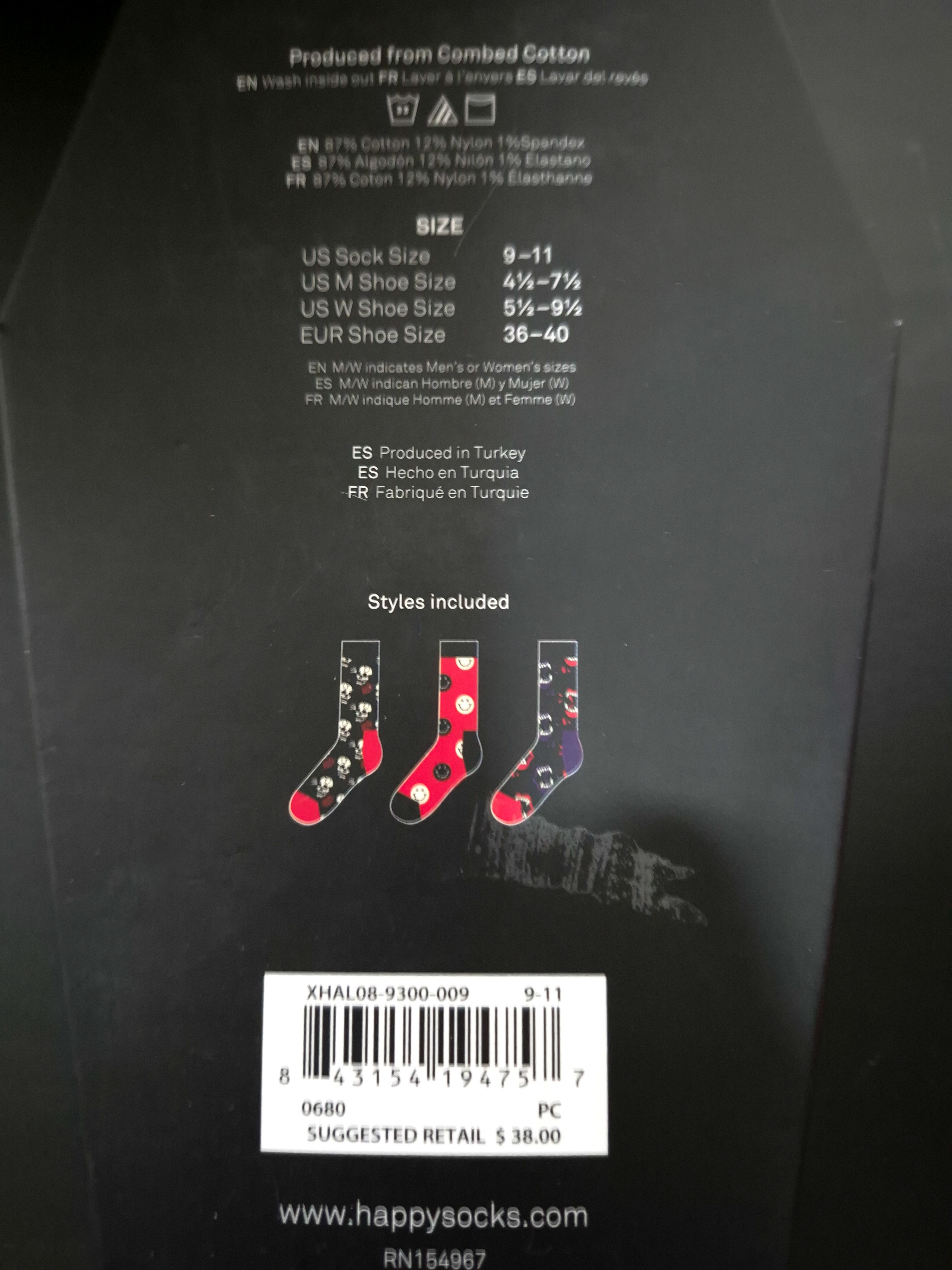 New! Unisex HAPPY SOCKS HALLOWEEN Gift Box of 3 Crew Socks - photo 3