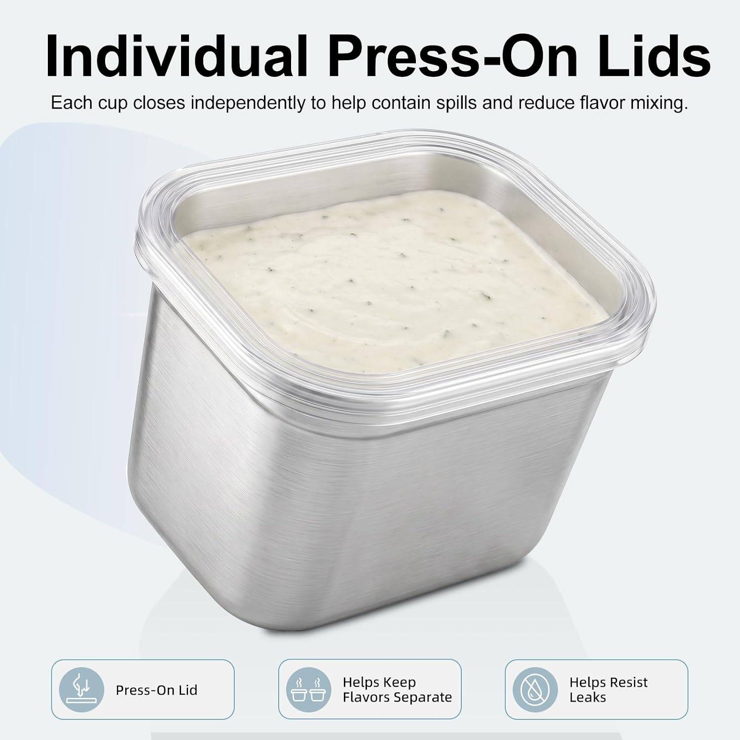 Stainless Steel Snackle Box Container with Individual Lids - photo 2