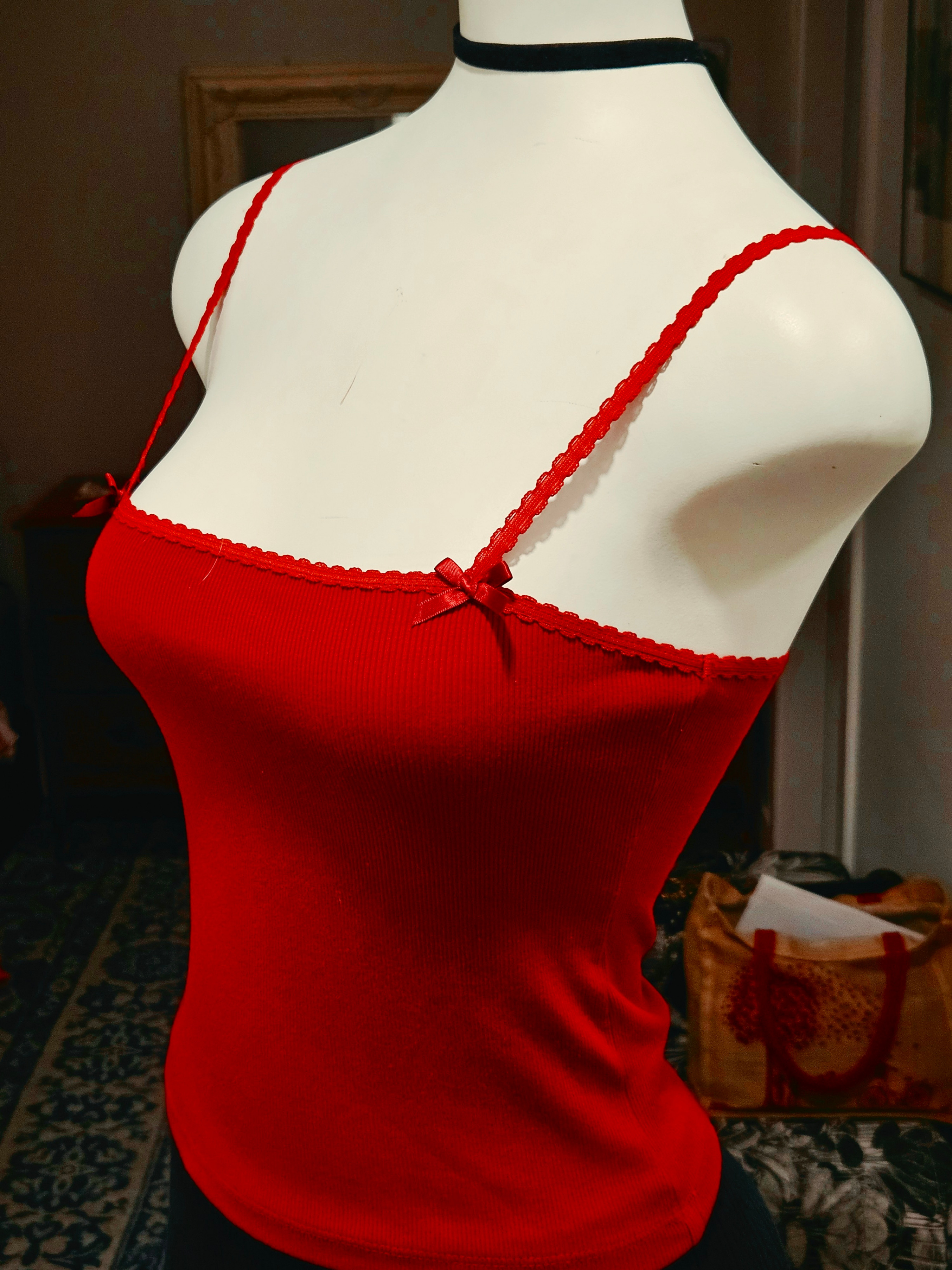 cherry red bow tank - photo 3