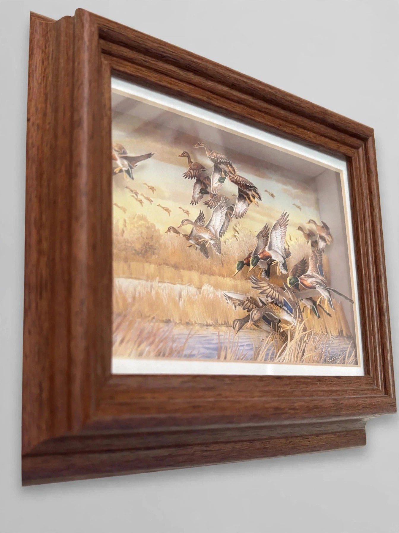 3D Mallard Duck Shadow Box Wall Art Framed - photo 2