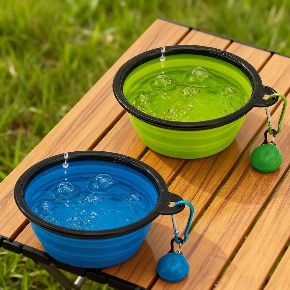 600 ml Collapsible Dog Bowl with Lid & LED Light