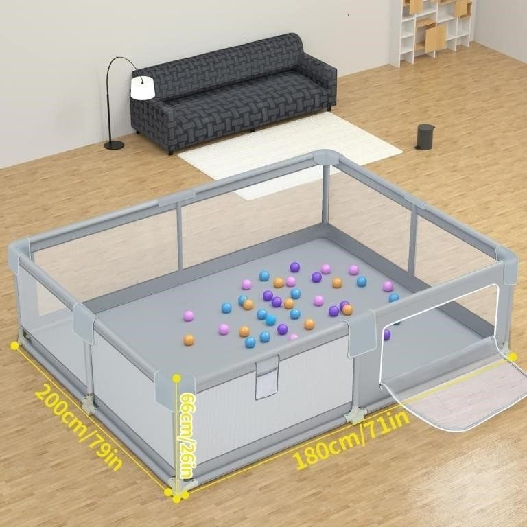 New BQKOZFIN Large Baby Playpen, 79"x71" Playpen, Soft Mesh - photo 2