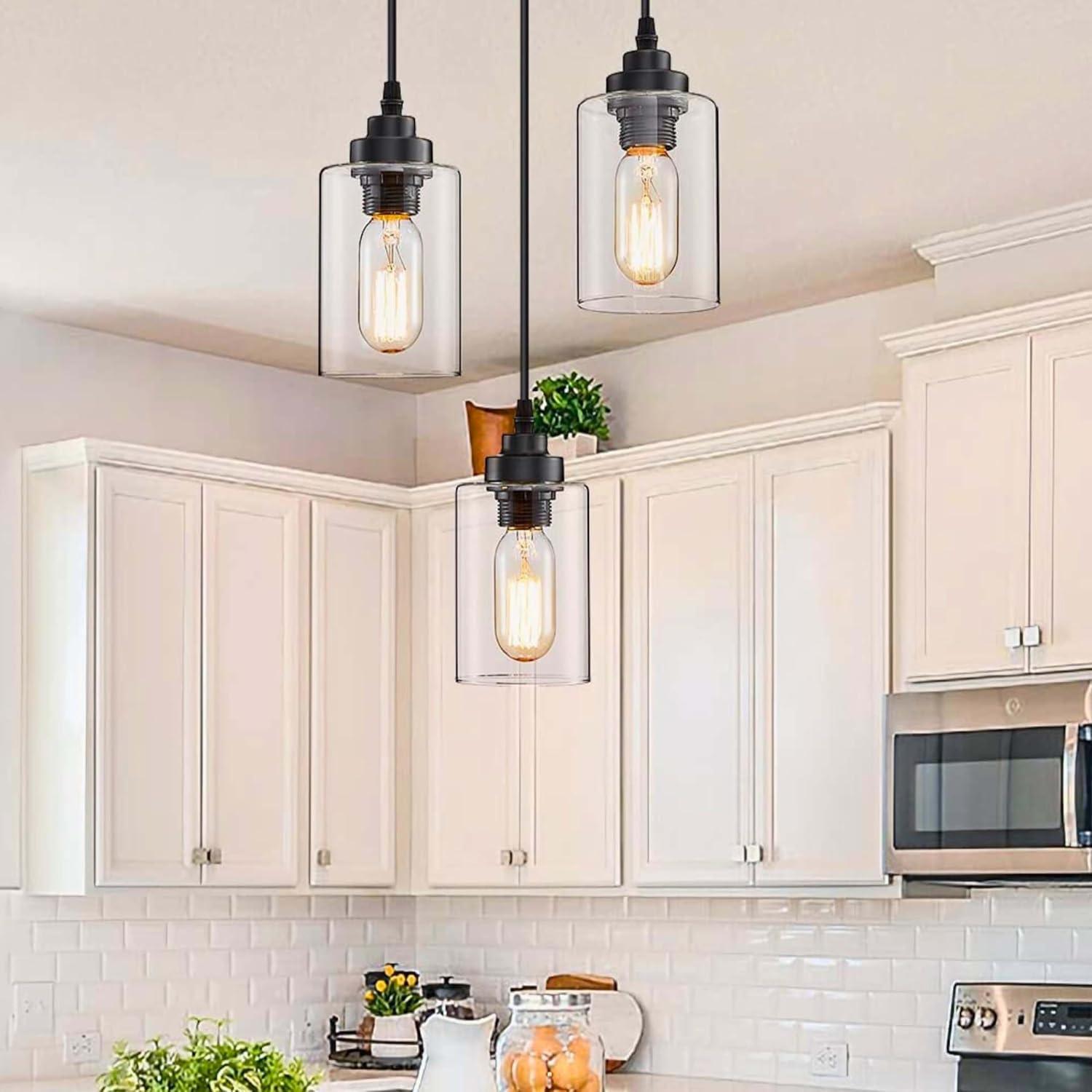 Brand New 3 Pack Clear Glass Cylinder Light Shade Replacements - photo 5