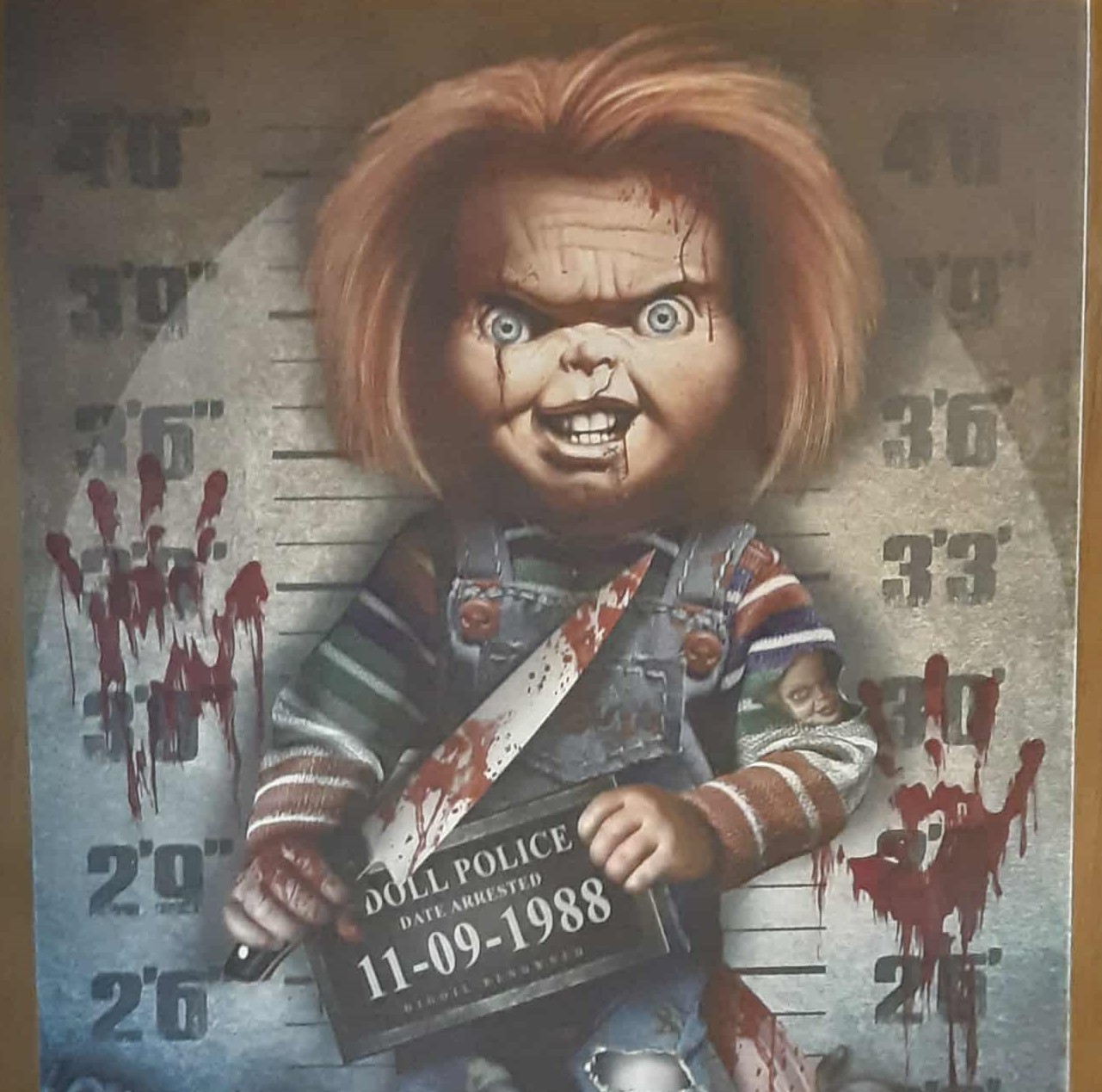 CHUCKY Large Canvas Art Painting 35" x 24"