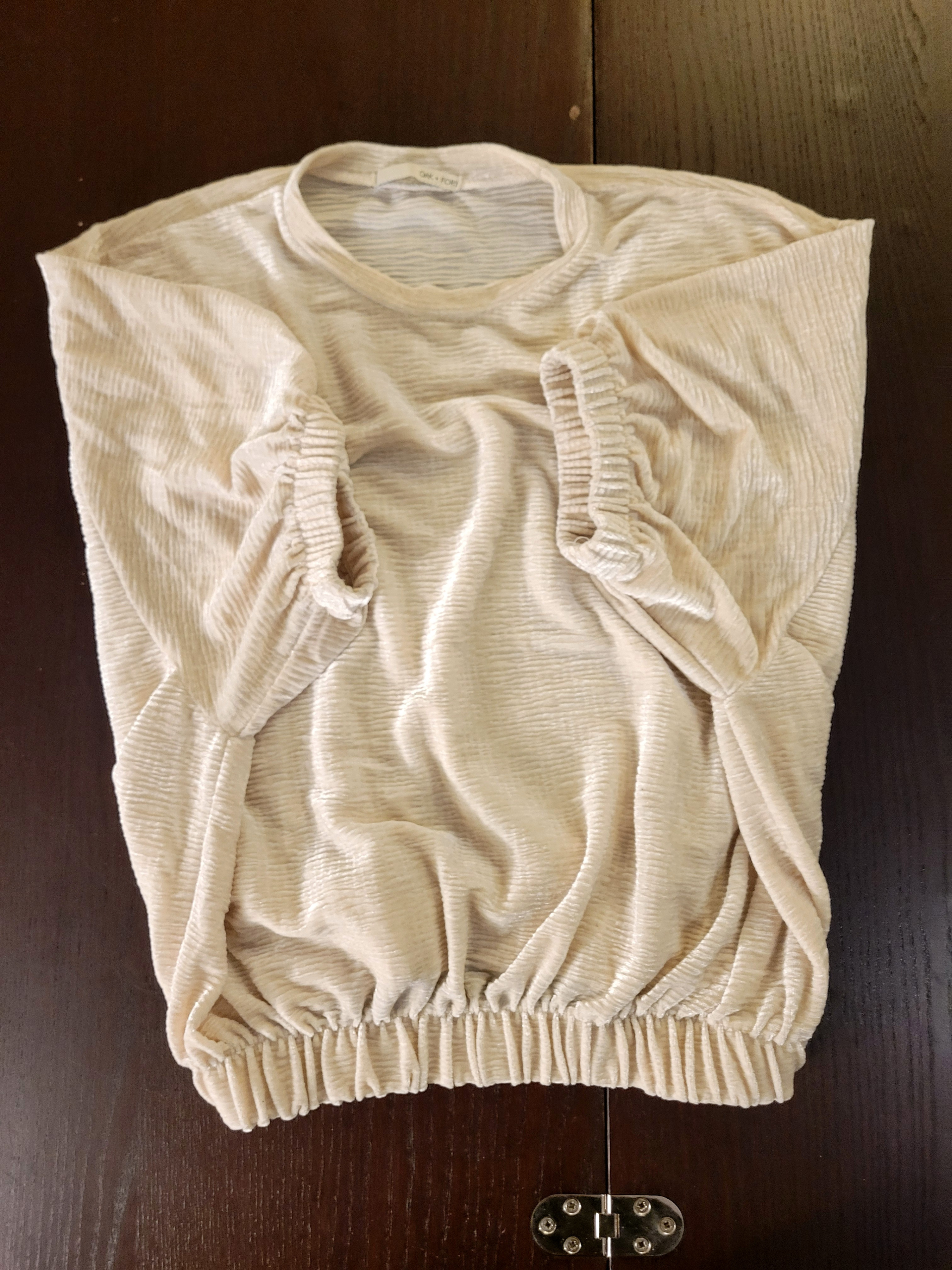 OAK + FORT cropped plissé/textured dolman sleeve top (NEW) - photo 3