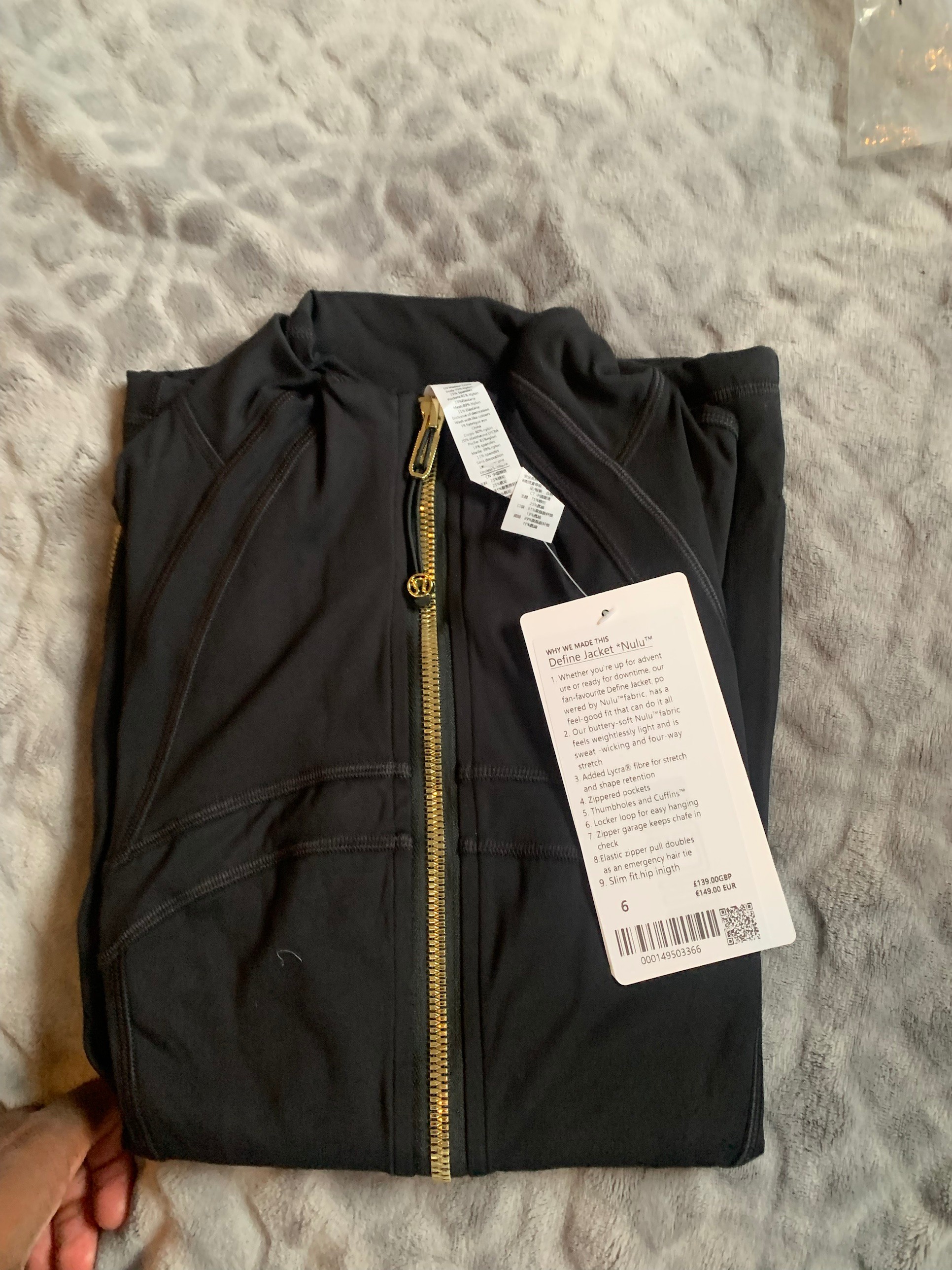lululemon Define Jacket Nulu Size 6 Black — NWT, Sealed - photo 5