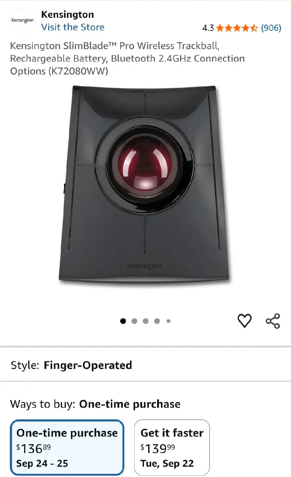Kensington SlimBlade Pro Wireless Trackball