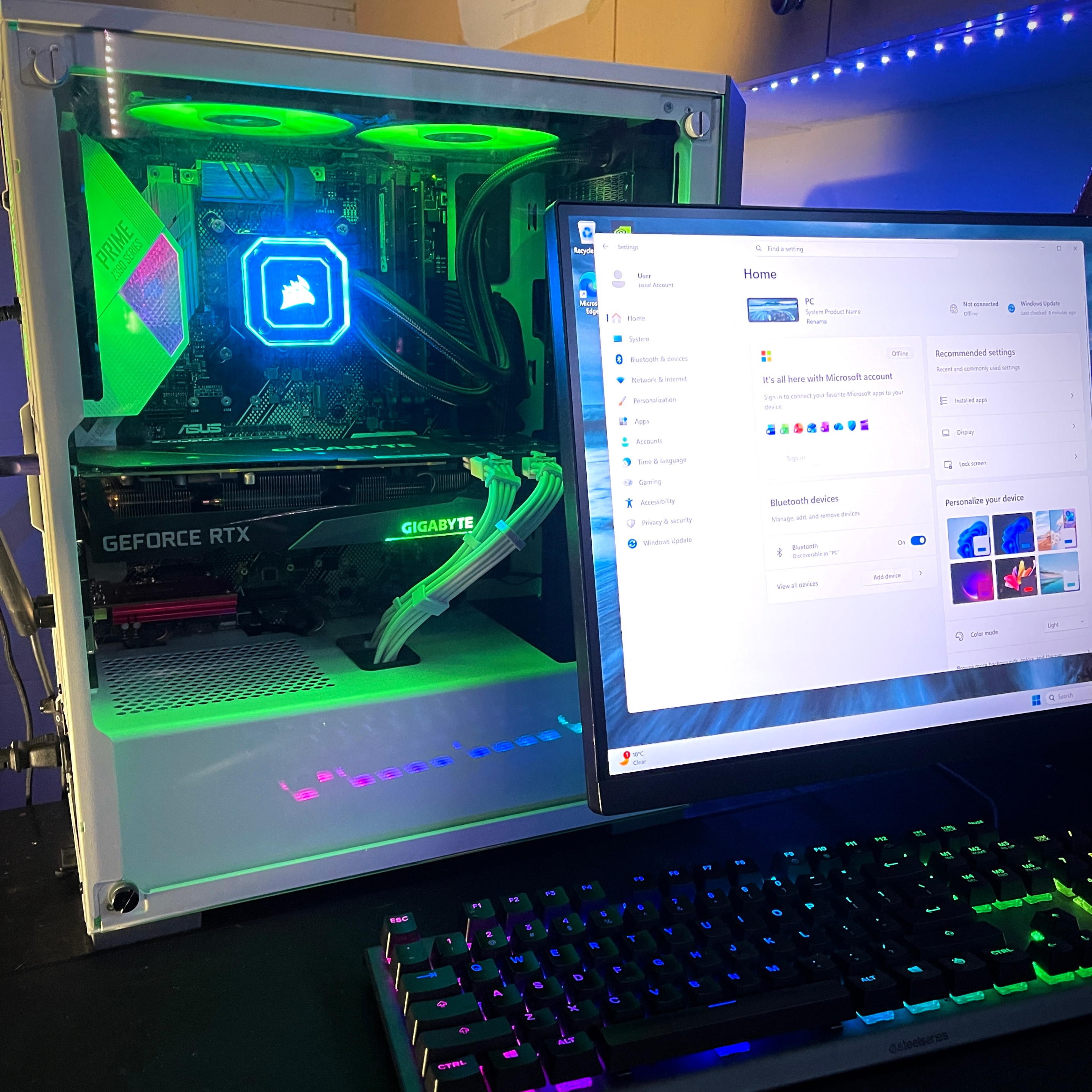 White Gaming PC RTX 3070 i7-9700K Wifi SSD - photo 3