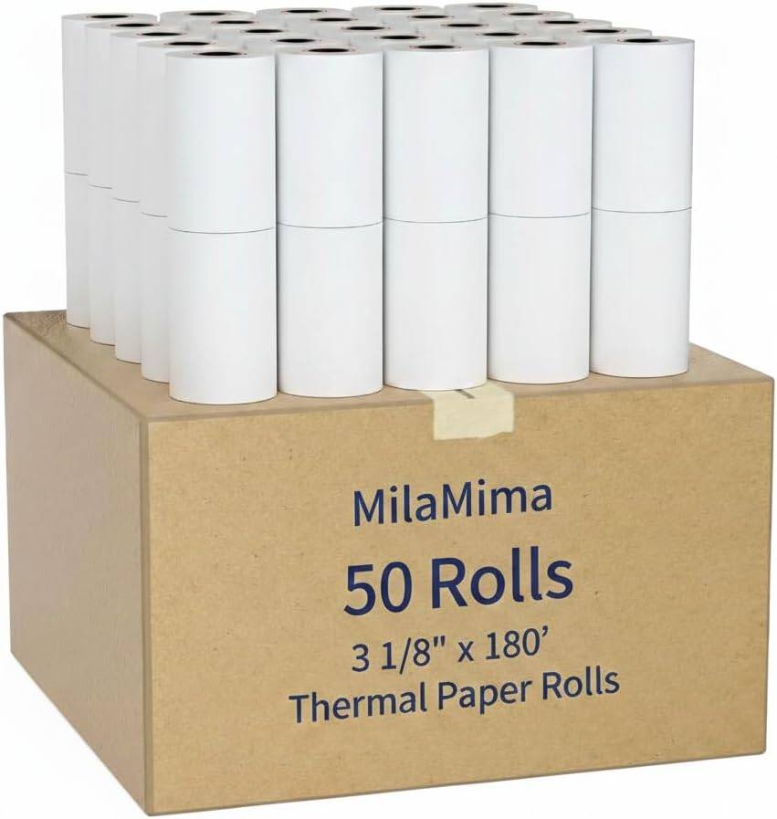Thermal Receipt Paper Rolls, 50 Rolls 3 1/8" x 180' - photo 3