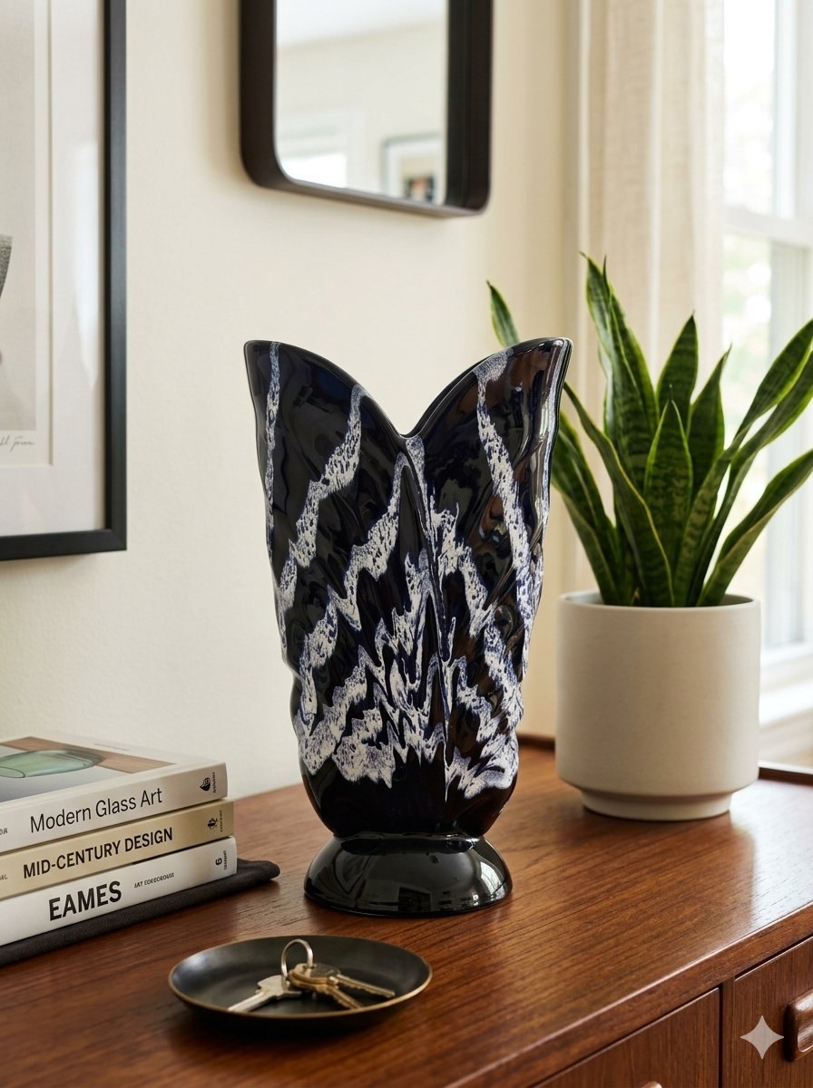 Vintage Blue Mountain Pottery Tulip Vase - Cobalt & White - photo 2
