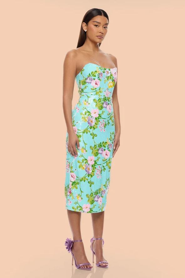 Nova Luxe Strapless Sequin Midi Dress *Brand New With Tags*