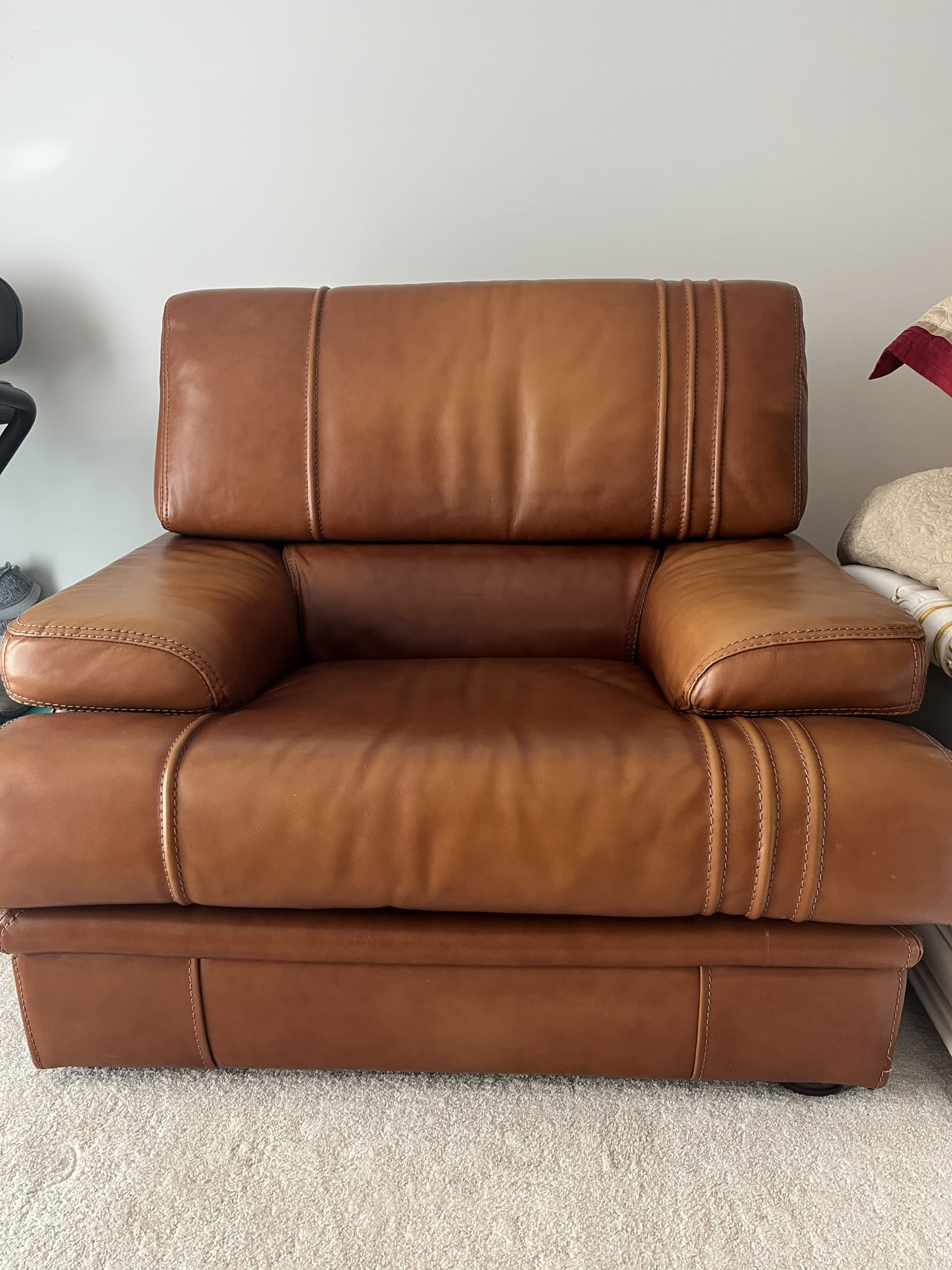 Comfortable Brown Leather Armchair - photo 2