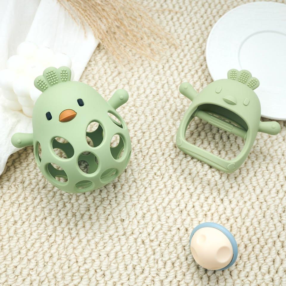 Chick Baby Sensory Rattle Toy – Blue or Green - photo 3