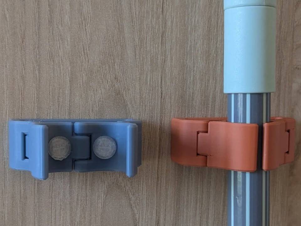 Custom 3D Printed Wall Mount Broom & Tool Holder Sized to Fit - photo 2