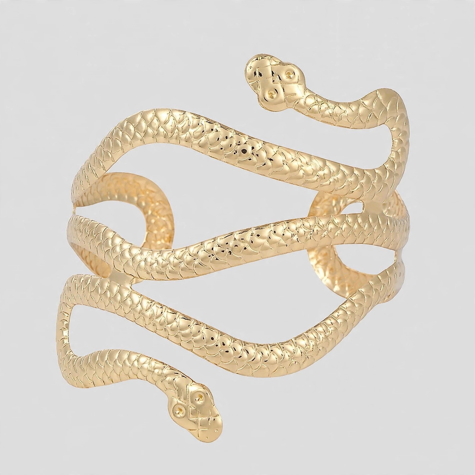Gold Snake Bangle Cuff Bracelet Egyptian Style