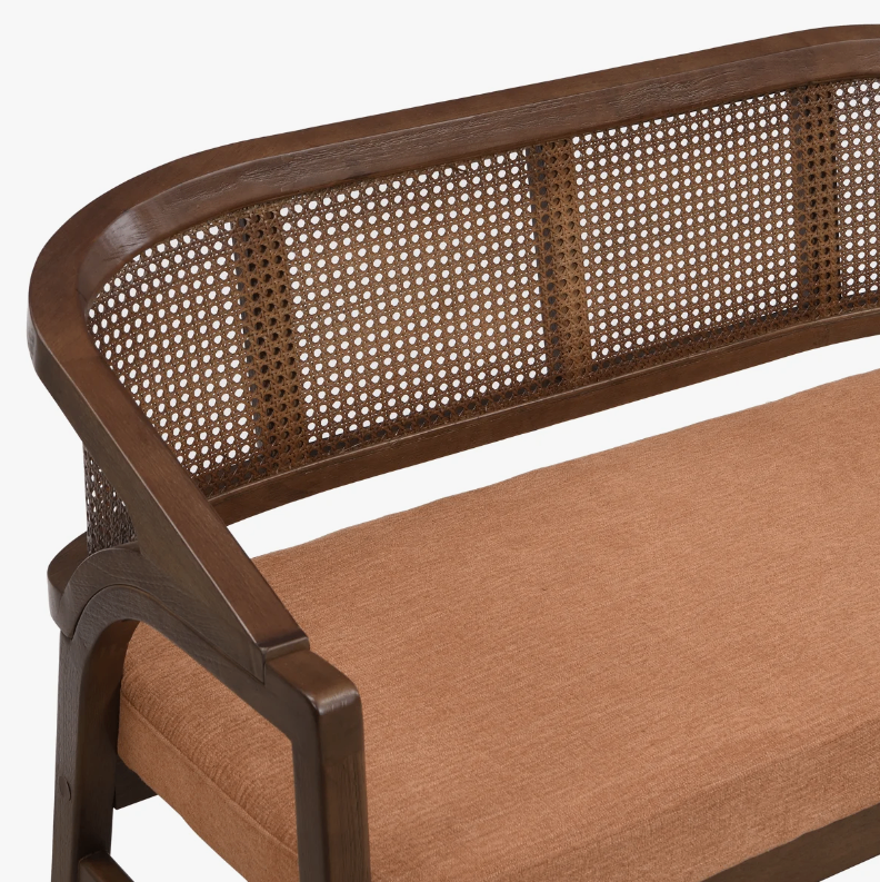 Rattan and Solid Wood Bench with Cushion - New in box - photo 4