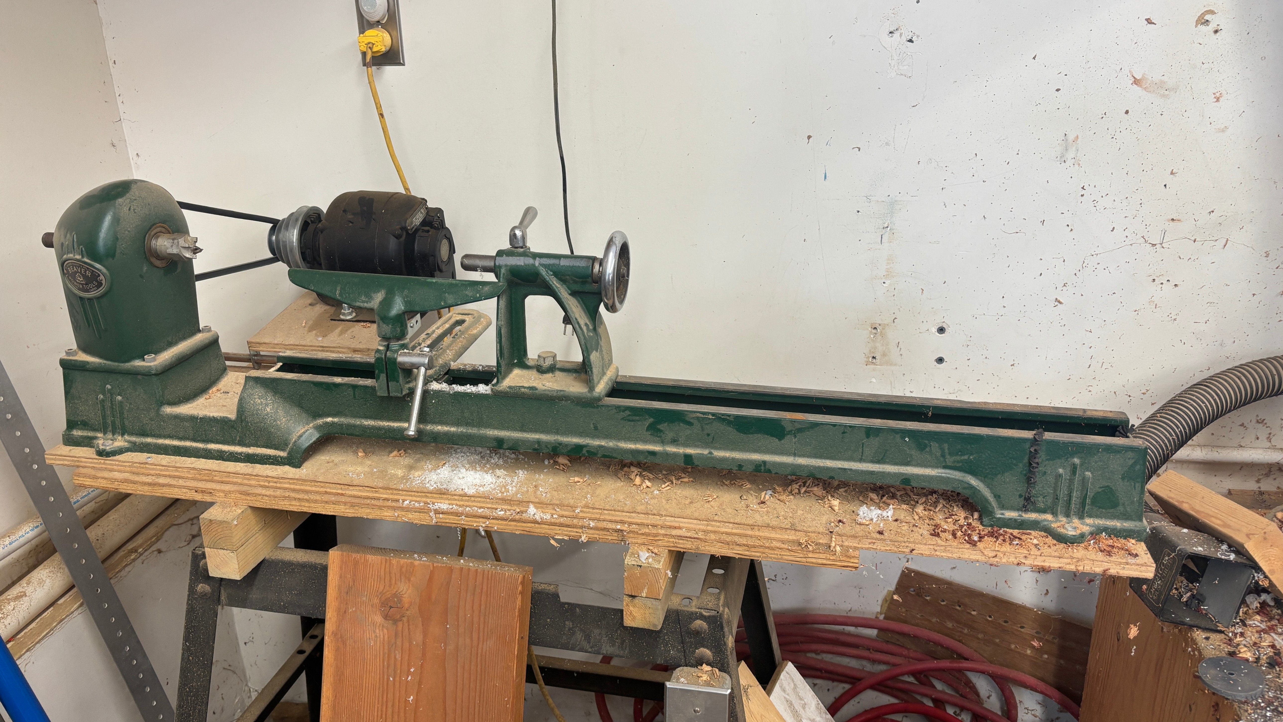 36” Beaver lathe with stand