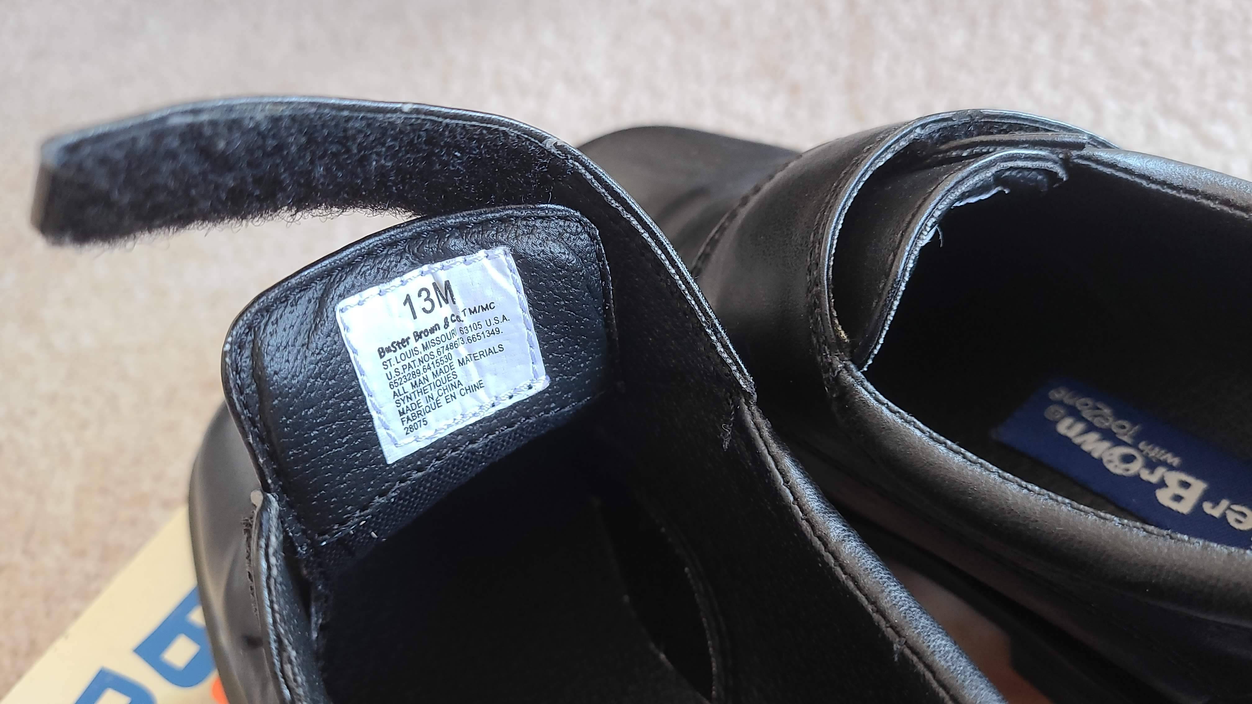 Buster Brown with ToeZone Boys Black Leather Shoes, Size 13M - photo 5