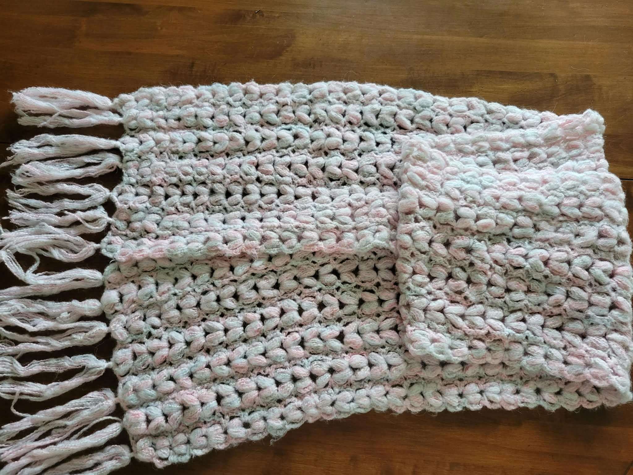 Crocheted Scarf with Tassels