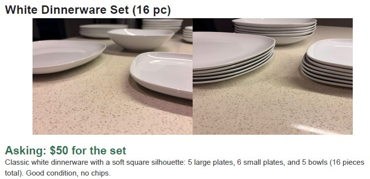 White Dinnerware Set (16 pc)
