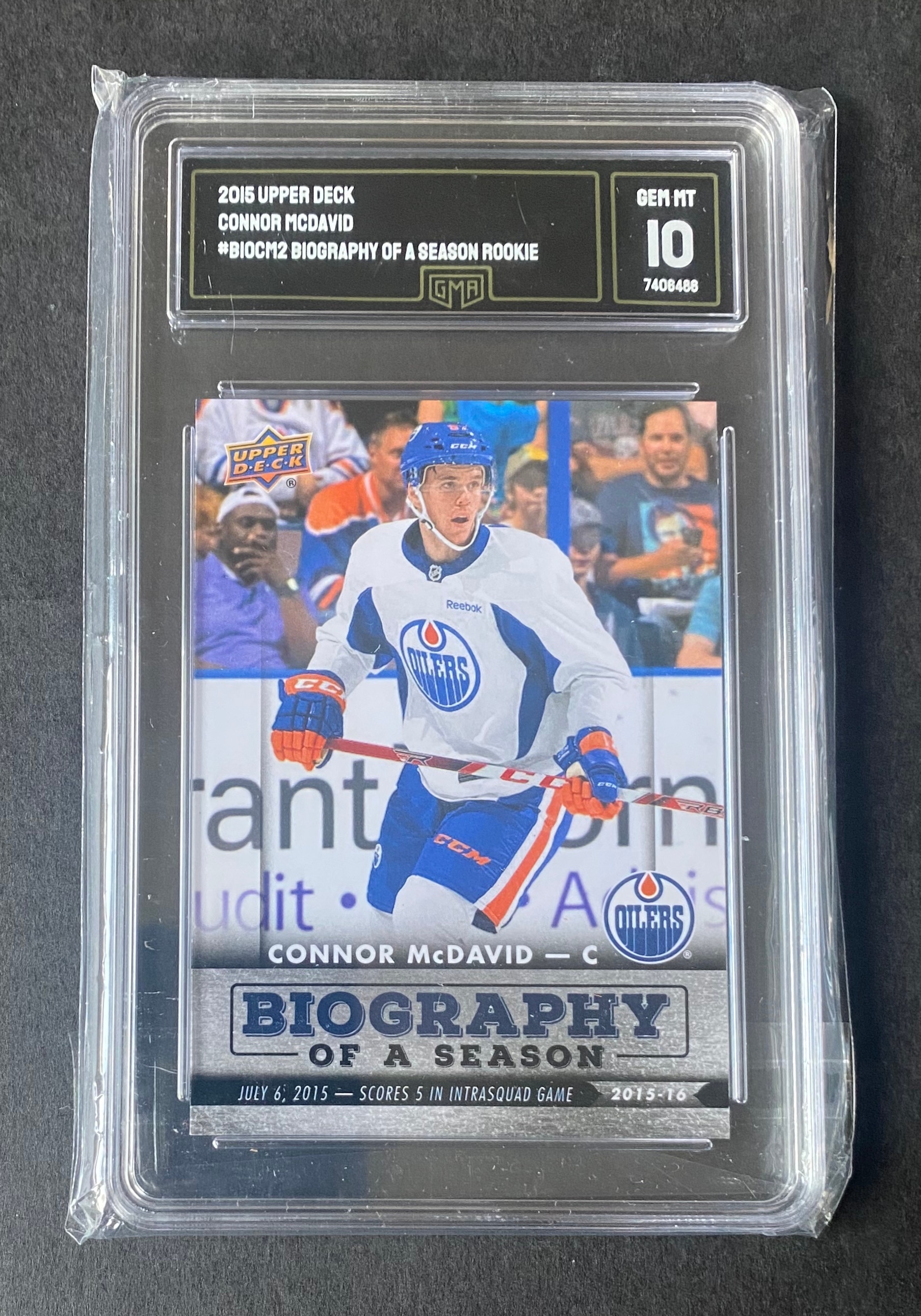 2015 Edmonton Oilers Connor Mcdavid Rookie #BIOCM2 Mint GMA 10