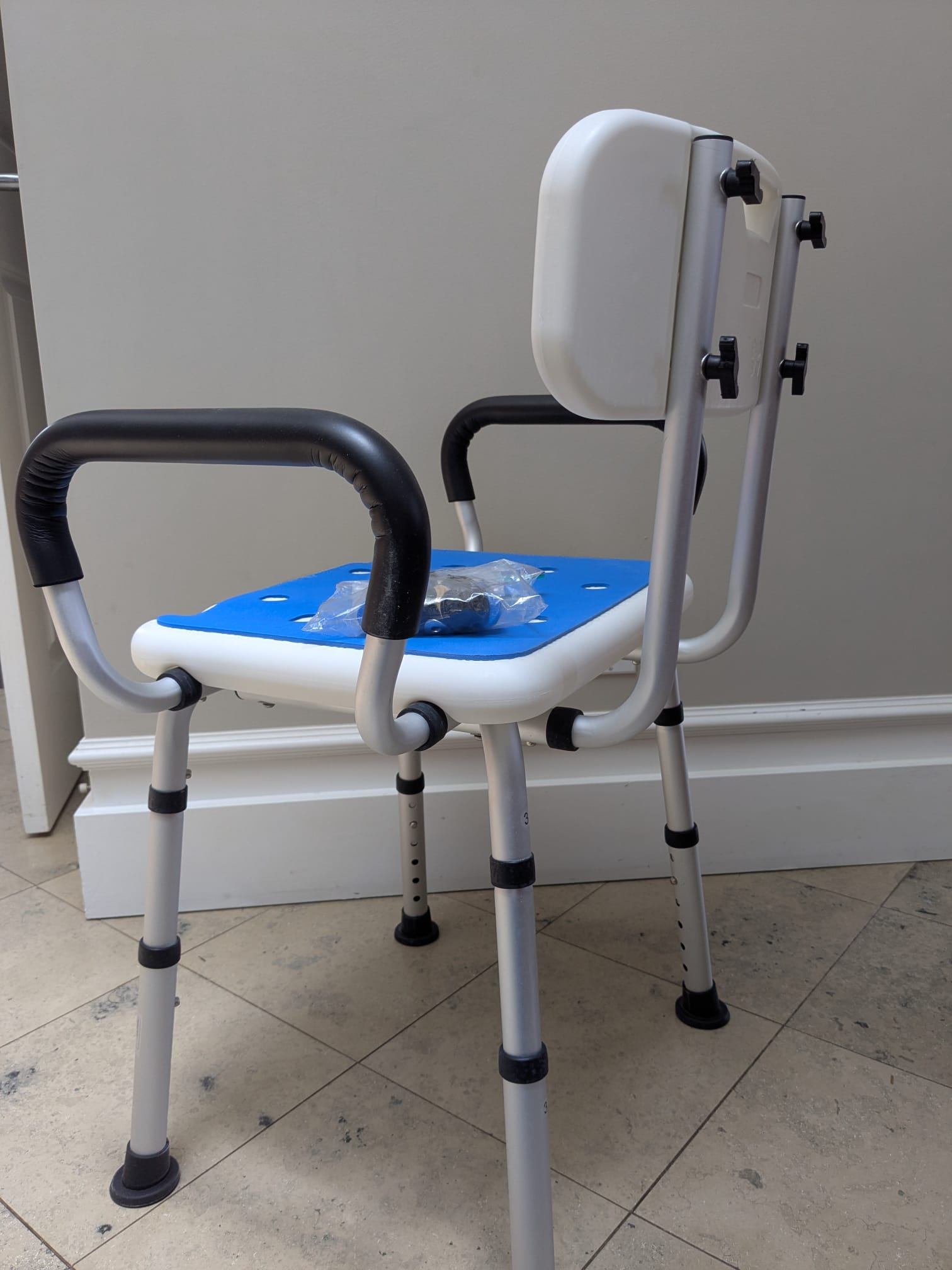 Adjustable Shower Chair with Arms and Back