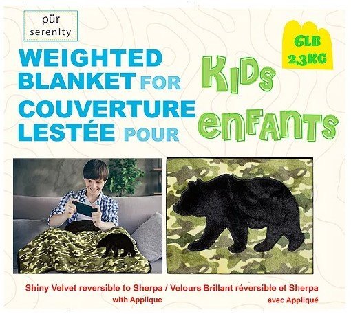 Kids Camouflage Reversible Velvet to Sherpa 6lb Weighted Blanket