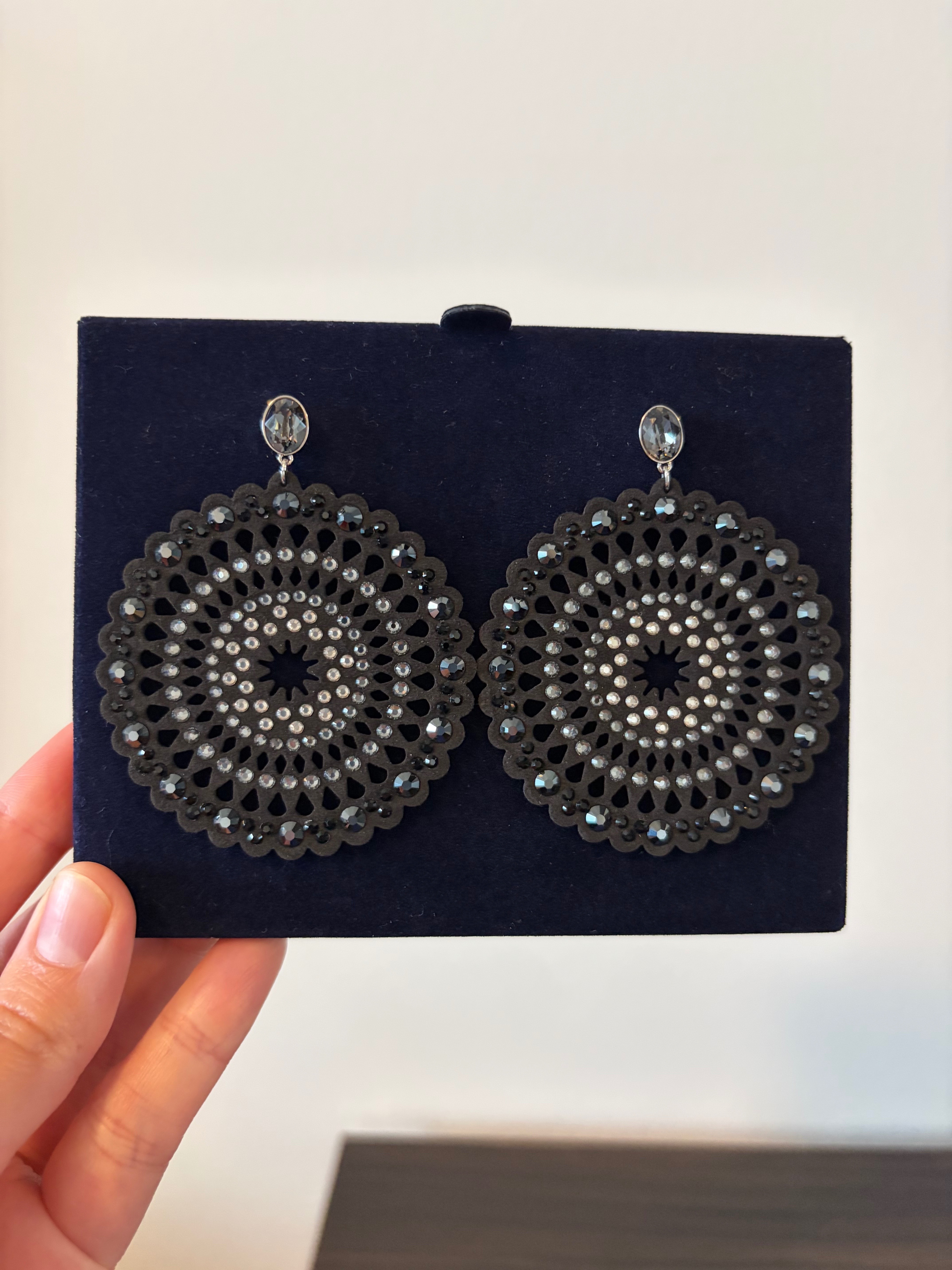 Swarovski Suede Crystal Statement Earrings - photo 3