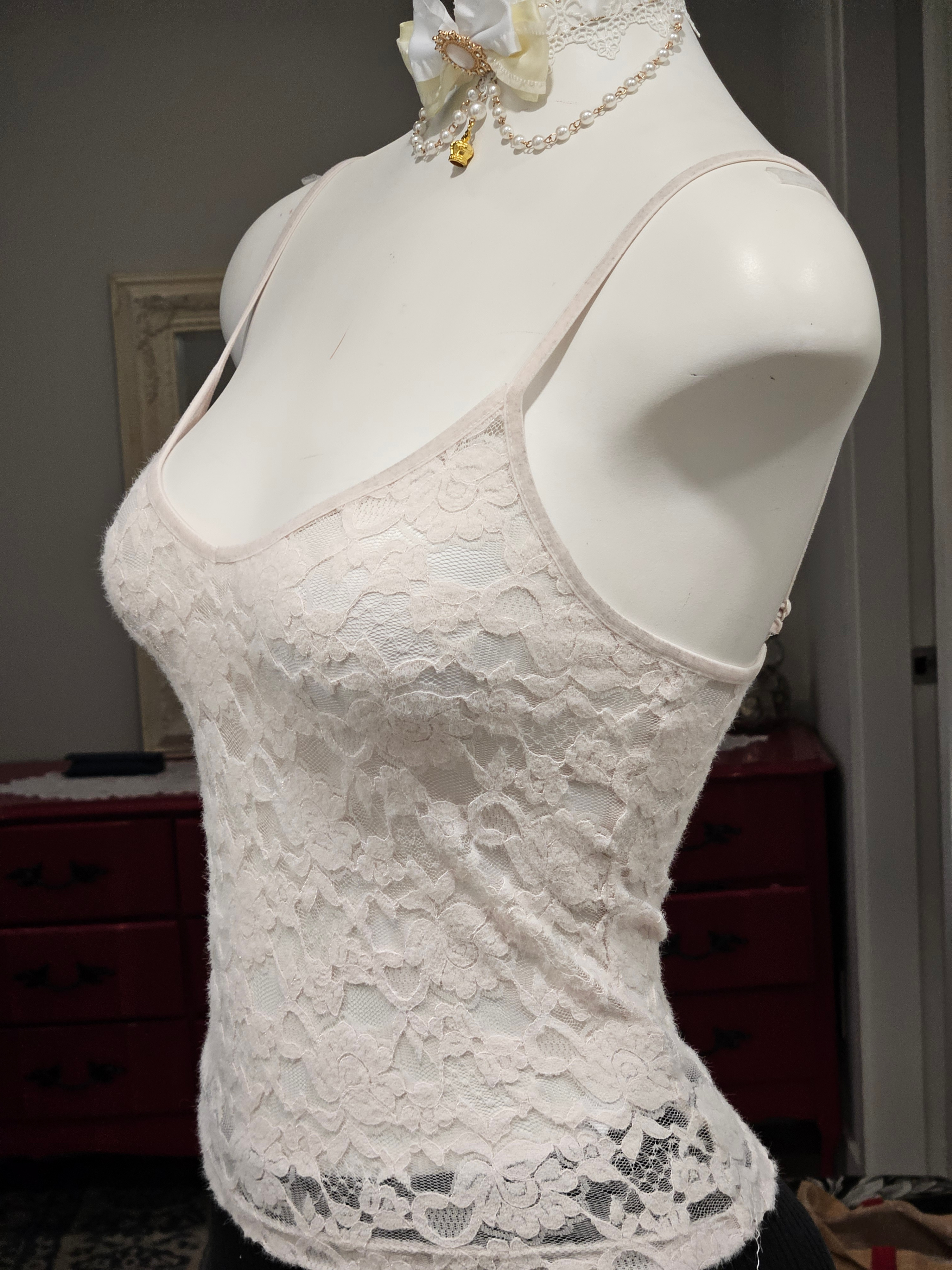 floral mesh lace tank top - photo 3
