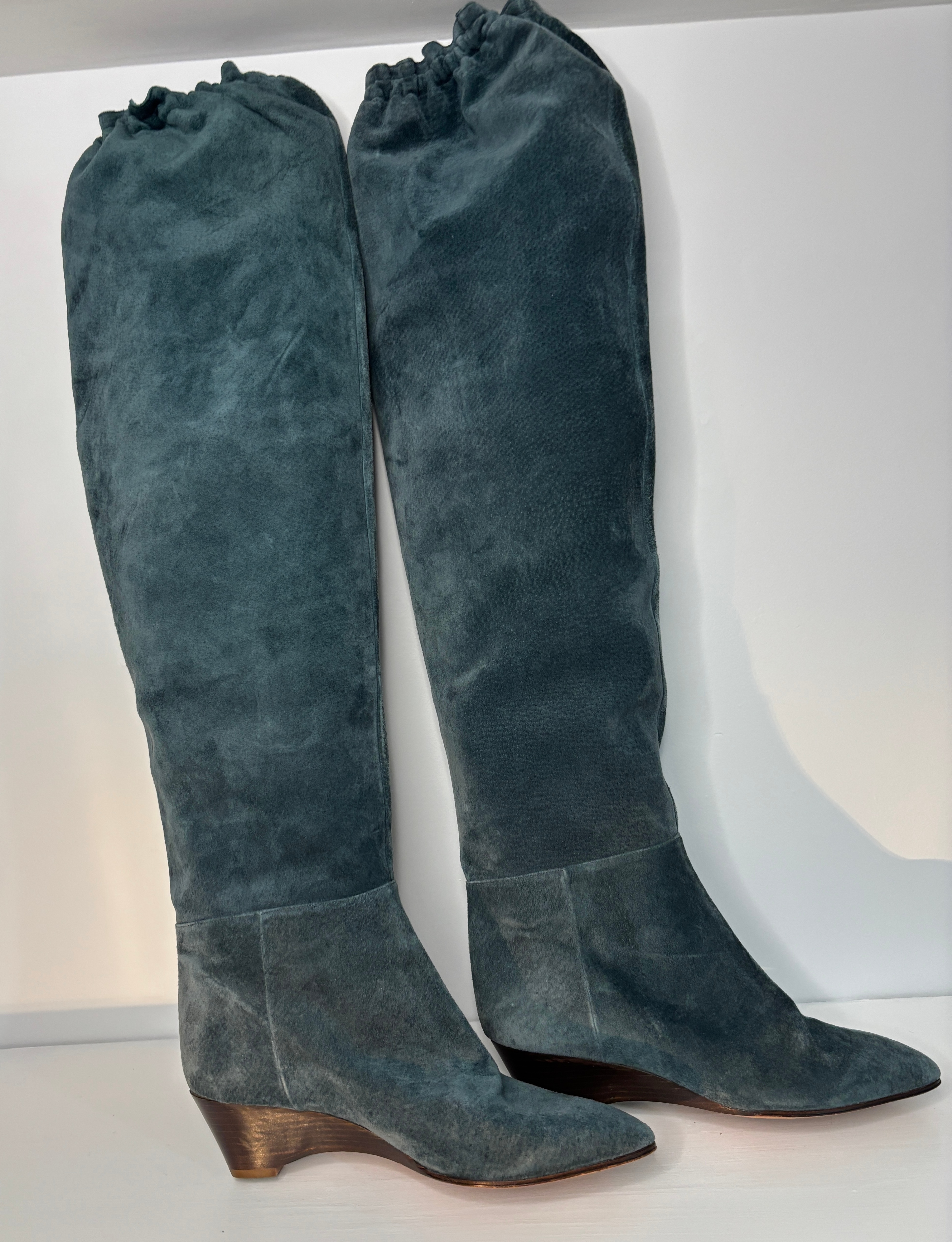 Vero Cuoio Italy Green Suede Women’s Knee High Boots 39 US8.5 - photo 2